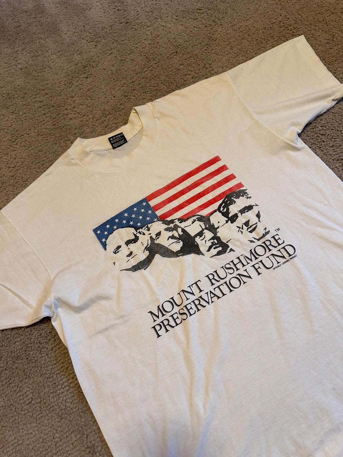 Fruit Of The Loom Vtg 90s Fruit Of Loom T-Shirt DAVID MANN Mount Rushmore Size US XL / EU 56 / 4 - 4 Thumbnail