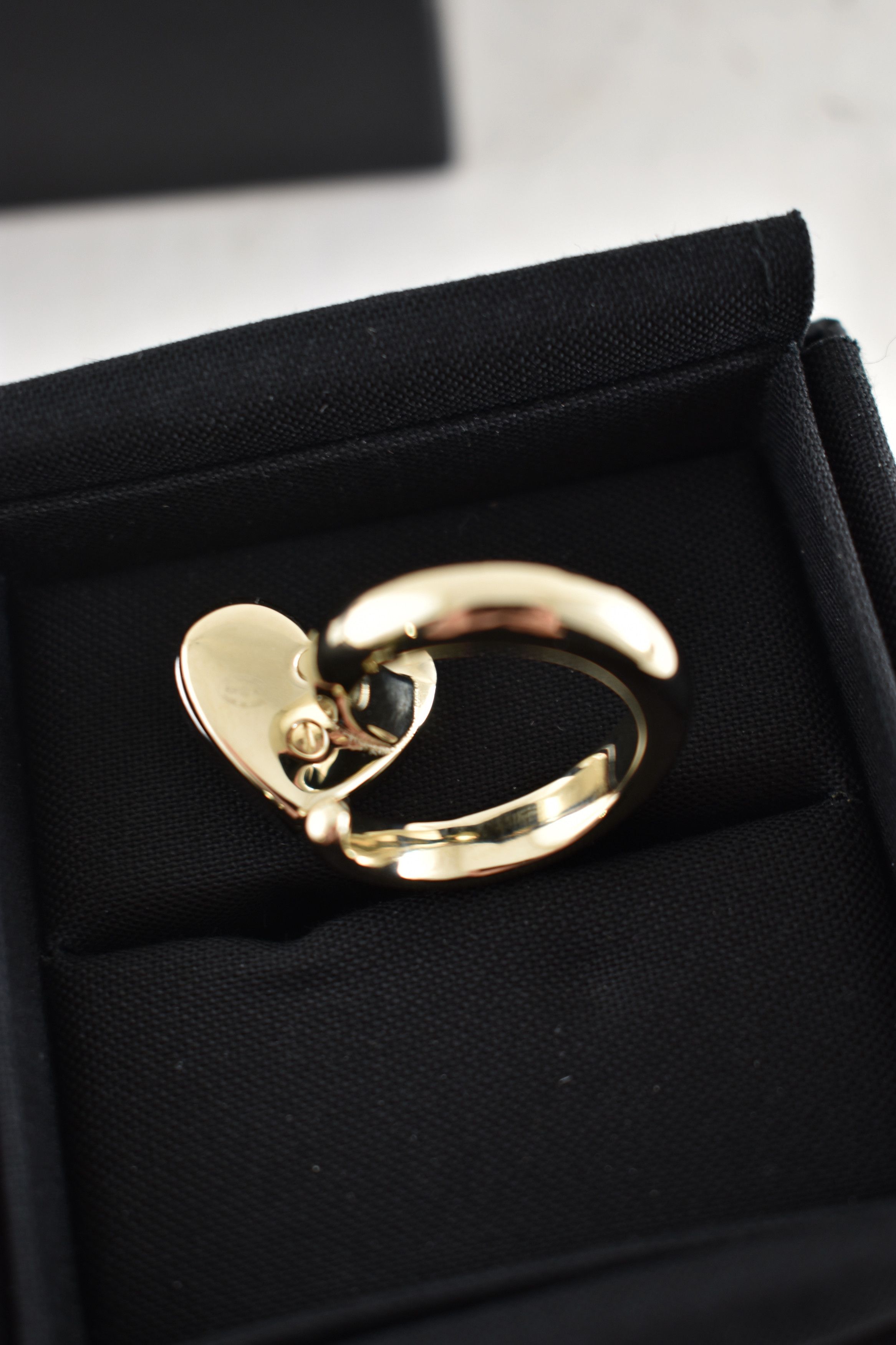 Chanel Chanel 26P Silver Gold Crystal Heart CC Logo Spiral Ring 52 Size ONE SIZE - 15 Thumbnail