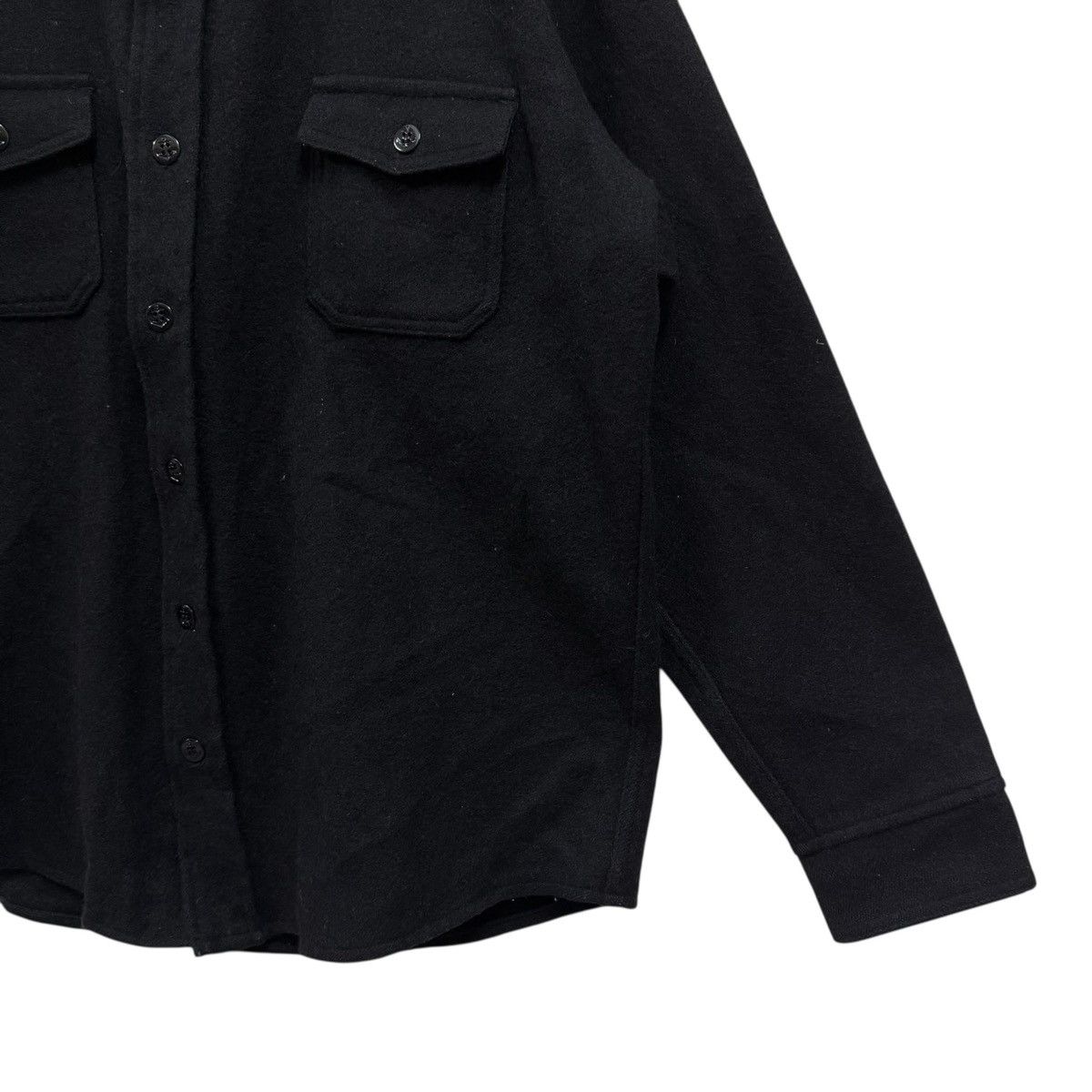 Vintage Vintage Melton Black Wool Shirt Button up Size US L / EU 52-54 / 3 - 5 Thumbnail