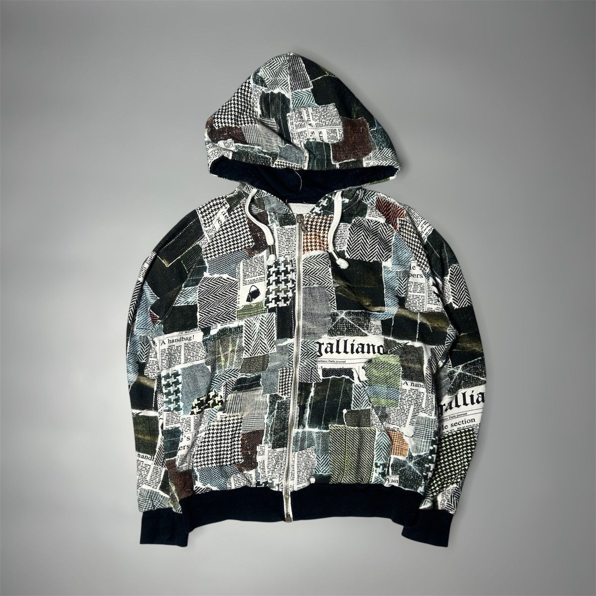 トップス archive John Galliano news paper hoodie SOLD) 2000's JOHN GALLIANO GAZETTE NEWSPAPER HOODIE