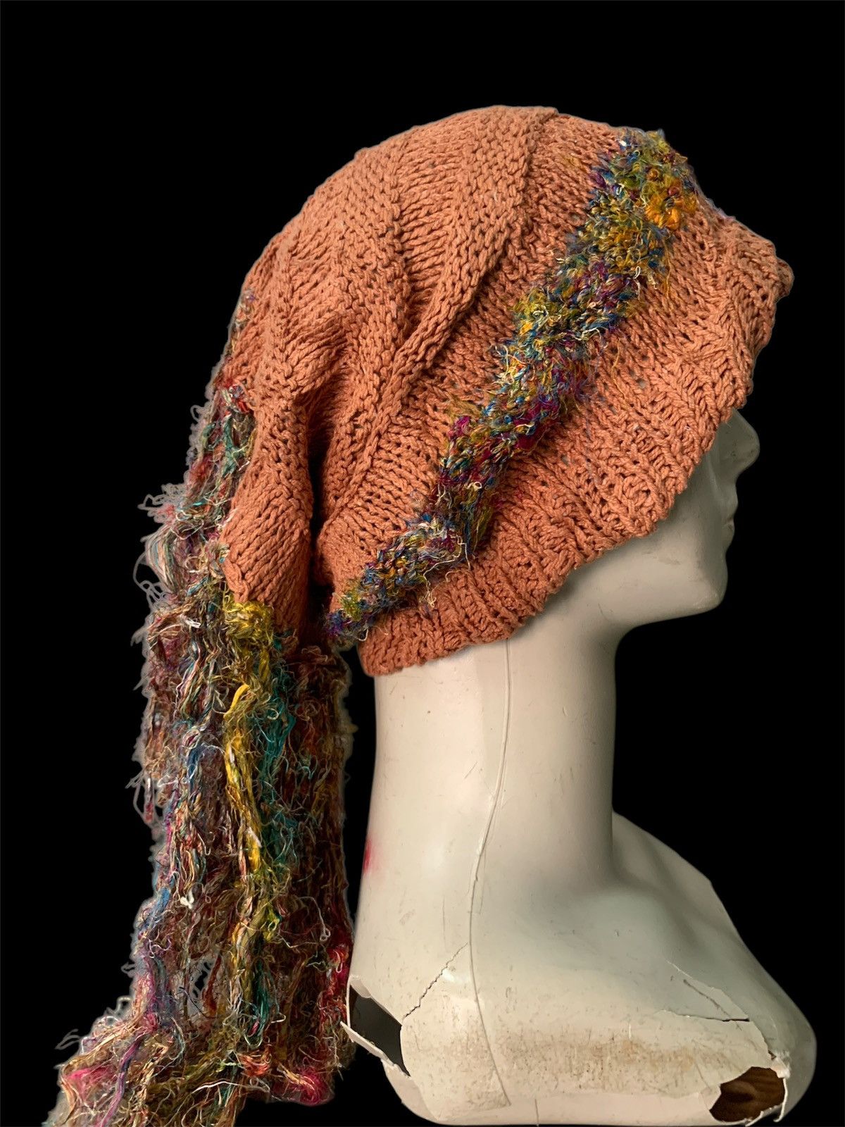 Japanese Brand × Kapital × Vintage Crochet knitted handmade hairy long big Beanie Hats Size ONE SIZE - 1 Thumbnail