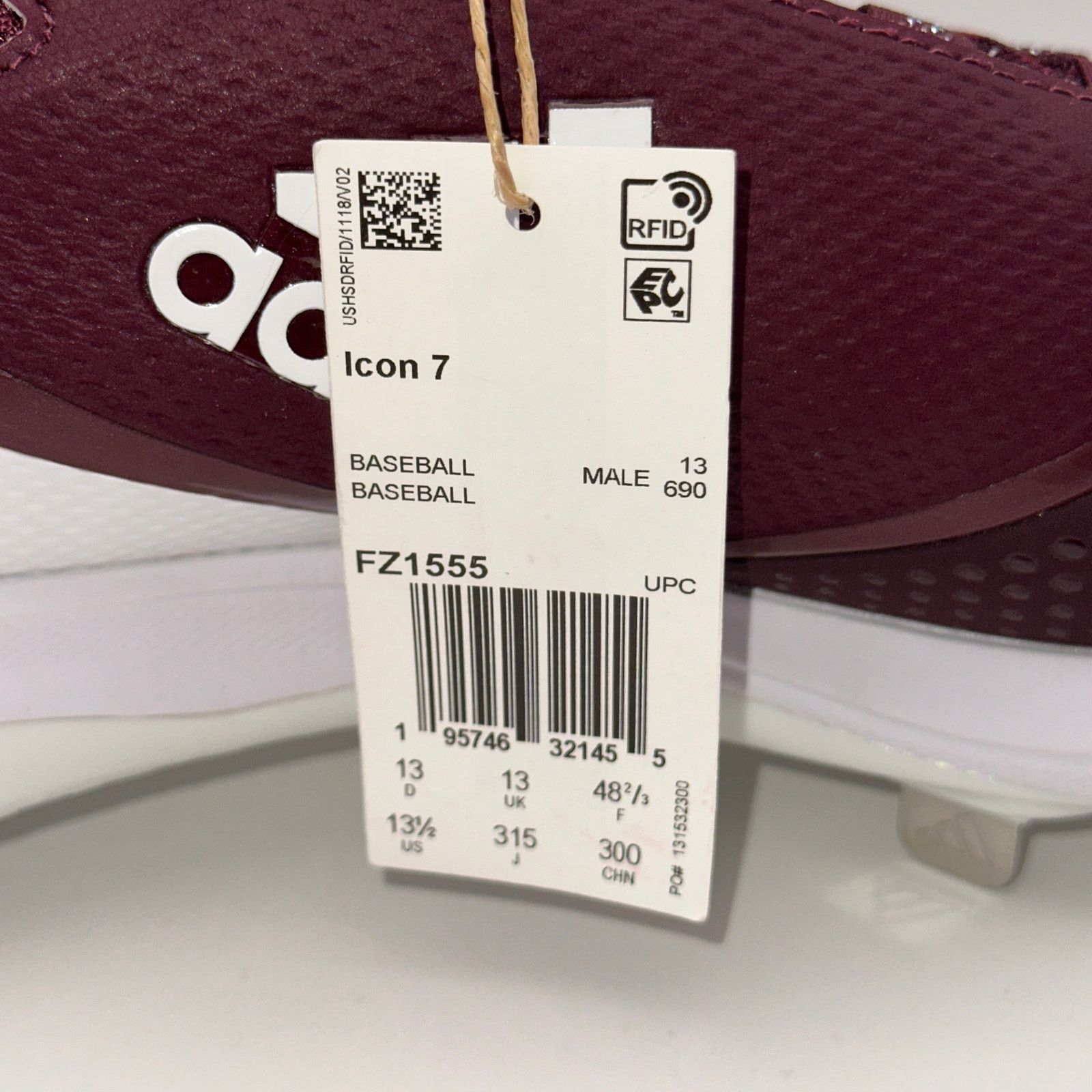 Adidas Adidas Icon 7 Mens 13.5 Maroon Baseball Metal Cleats FZ1555 Size US 13 / EU 46 - 11 Thumbnail