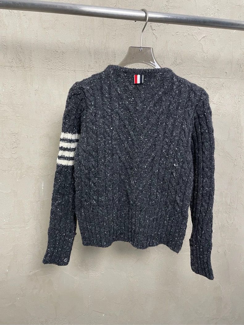 Thom Browne Thom Browne Dark grey woolen sweater with round mane Size M / US 6-8 / IT 42-44 - 2 Thumbnail