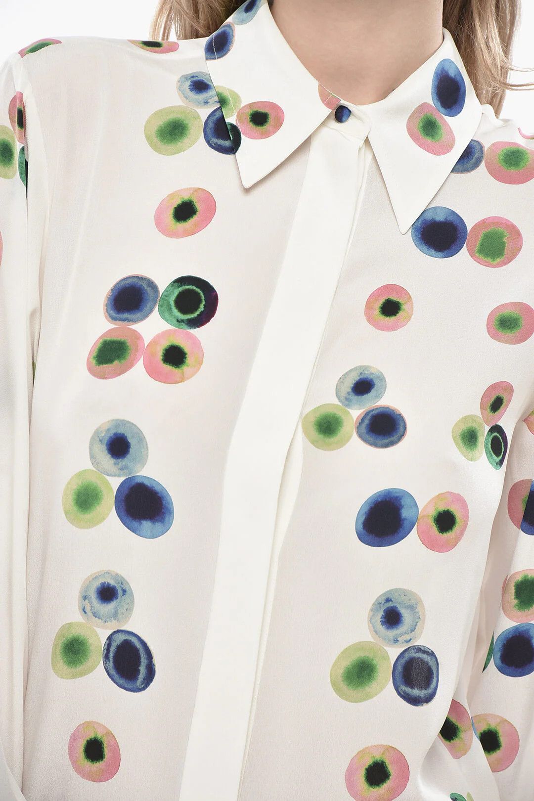 Chloe og1mm0426 Silk Shirt Dress in White Size S / US 4 / IT 40 - 3 Thumbnail