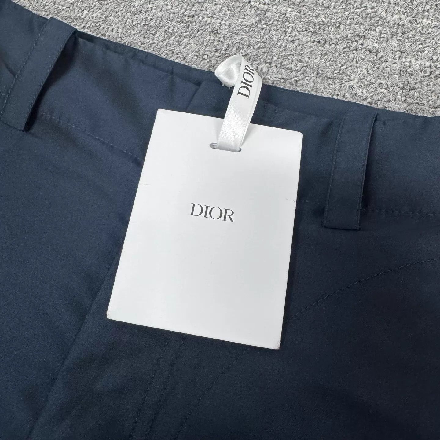 Dior Dior Navy Blue RW Webbing Logo Button Wide Pants Size 26" / US 2 / IT 38 - 4 Thumbnail