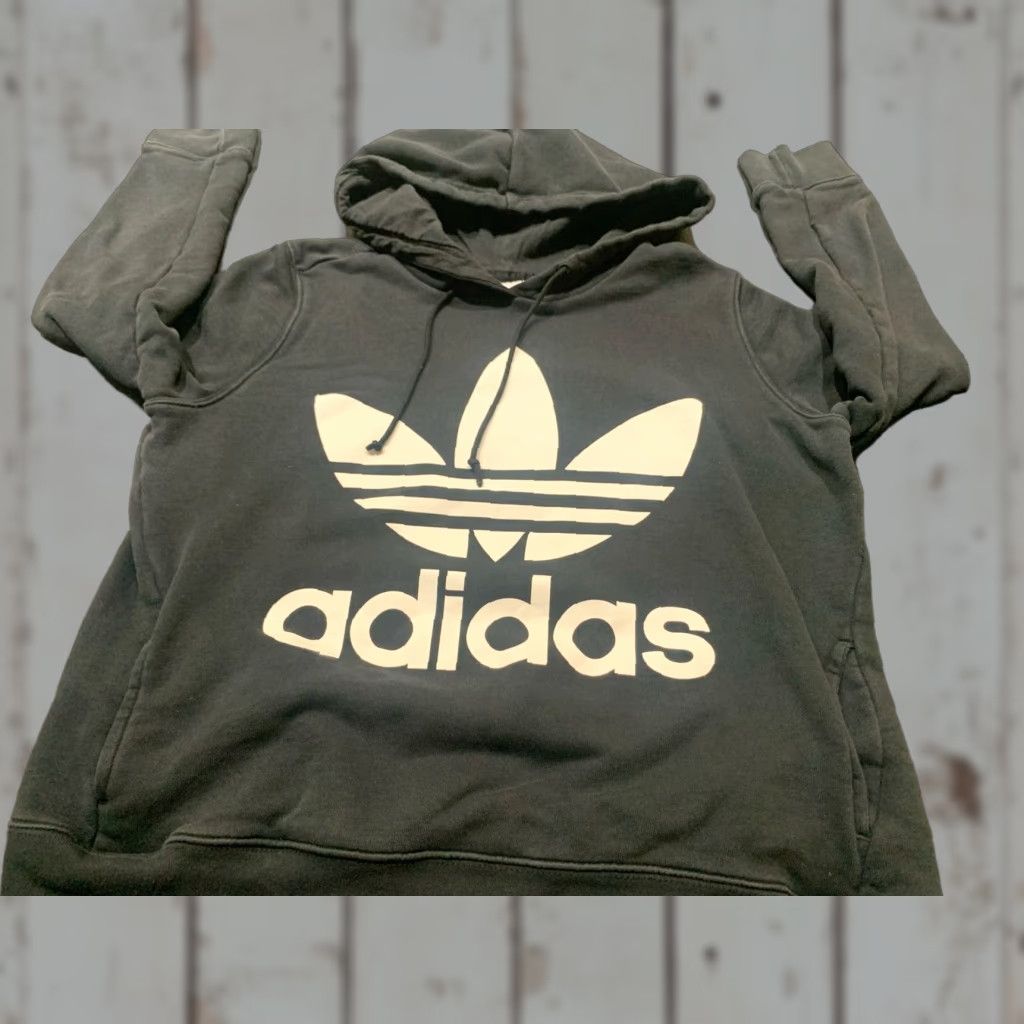 Adidas ADIDAS TREFOIL HOODIE Black Women’s L Pullover Activewear Big Logo Pockets Size L / US 10 / IT 46 - 1 Thumbnail