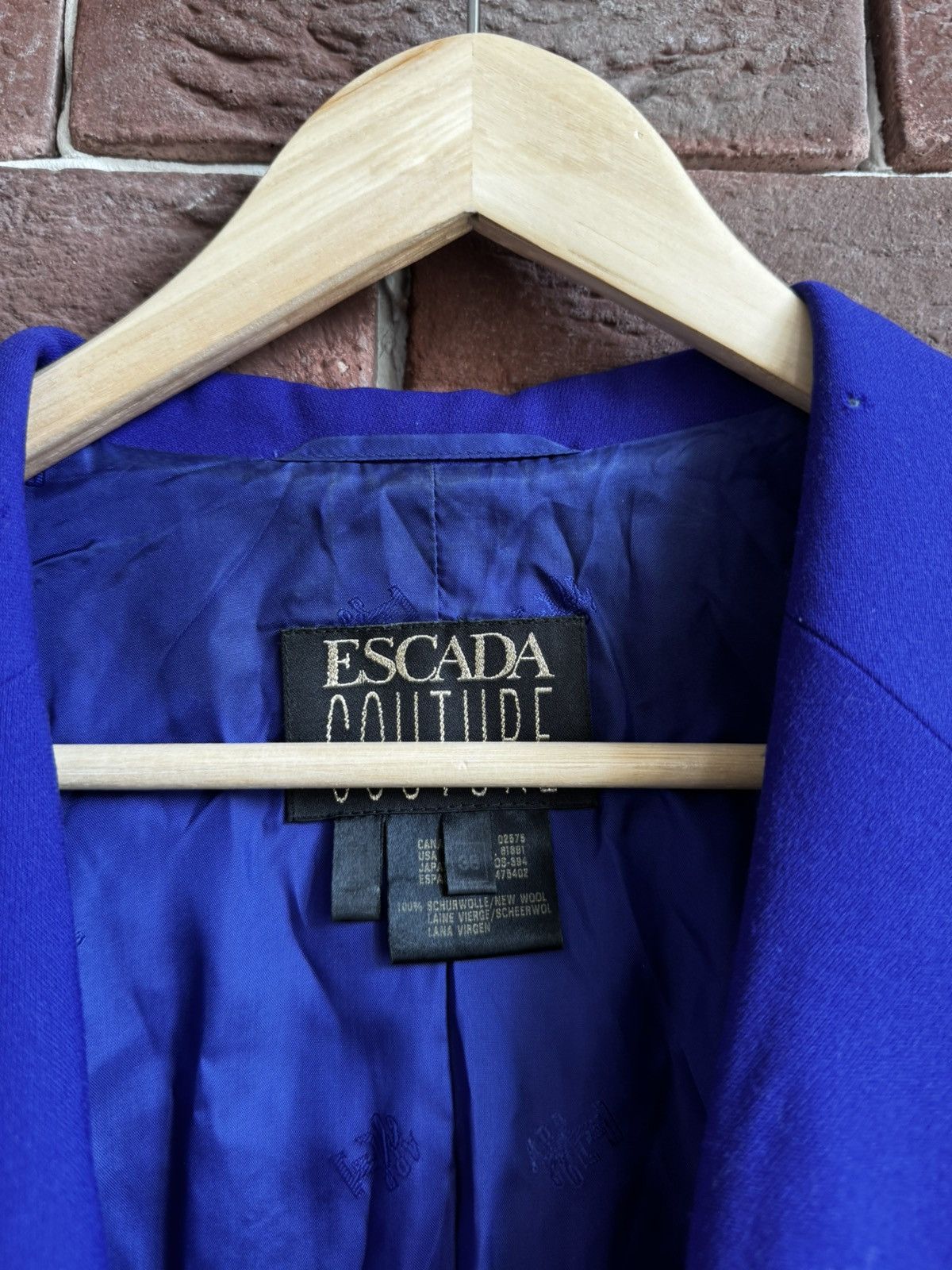 Escada 80s Escada Couture Blue Star Coat Blazer Jacket 38 Size XS / US 0-2 / IT 36-38 - 7 Thumbnail