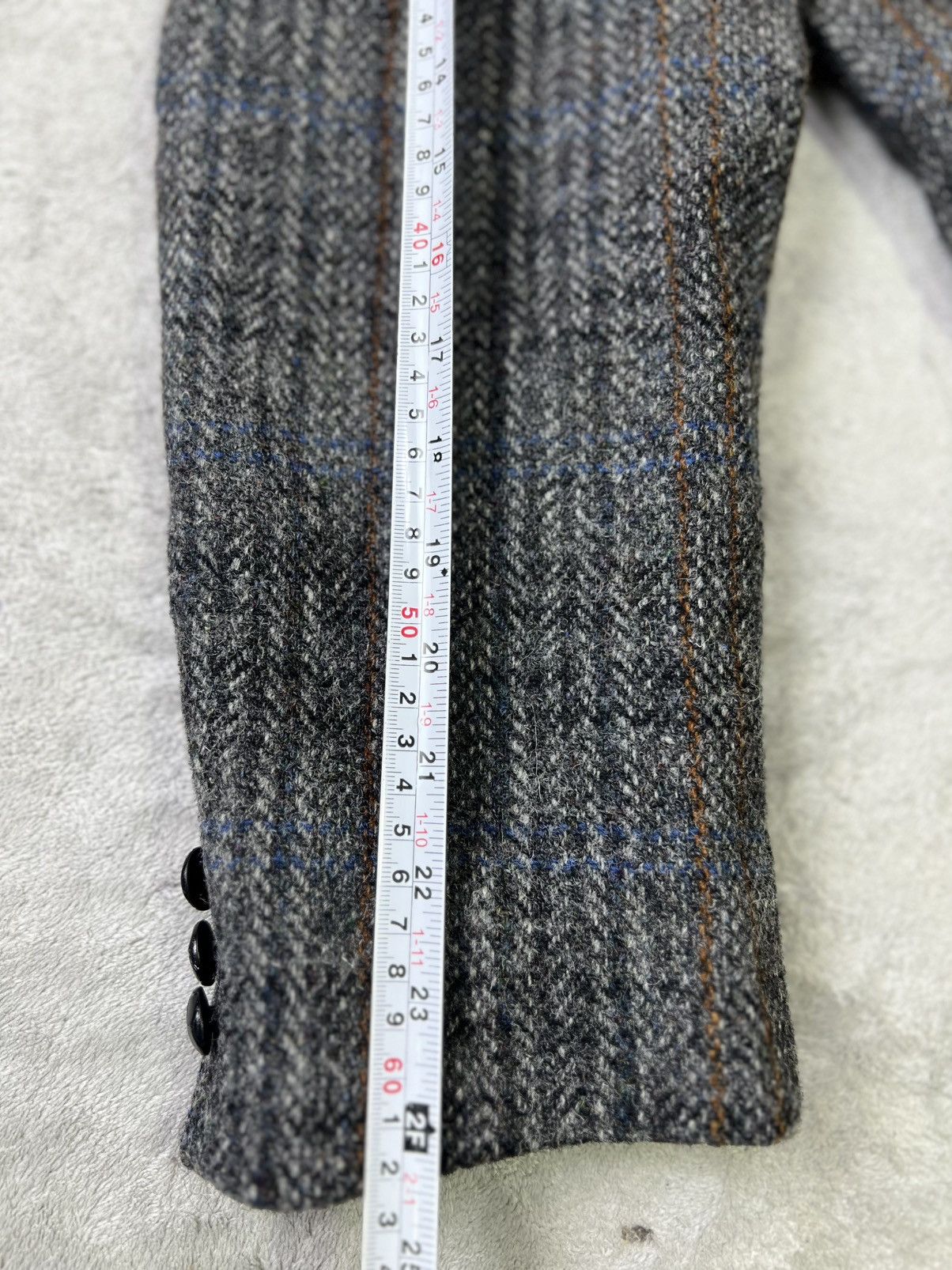 Harris Tweed Canda Wool Tweed Blazer Grey Herringbone Jacket Size 52 Size 52S - 9 Thumbnail