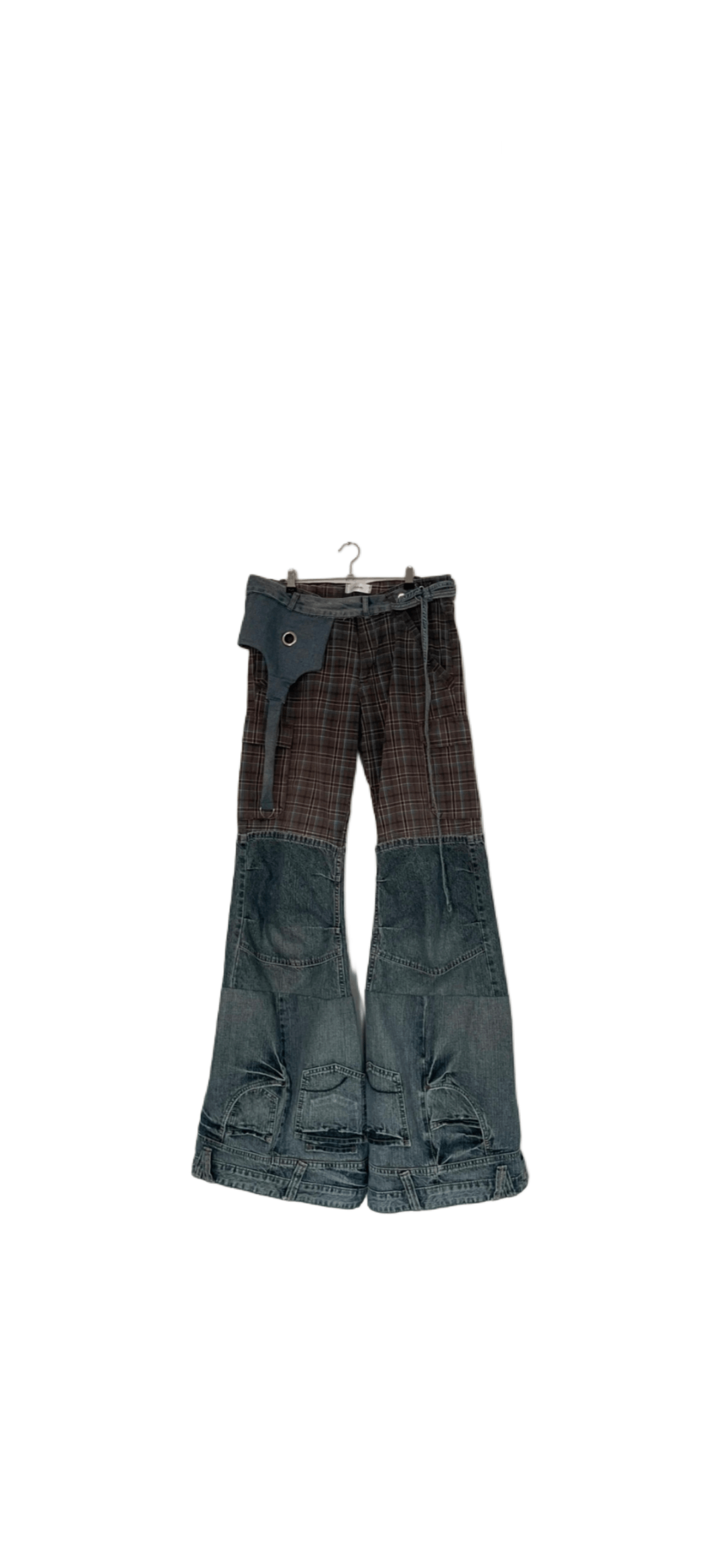 Handmade RARE! Unique Selfmade Pants Flare Upcycled y2k archive opium Size US 28 / EU 44 - 1 Thumbnail