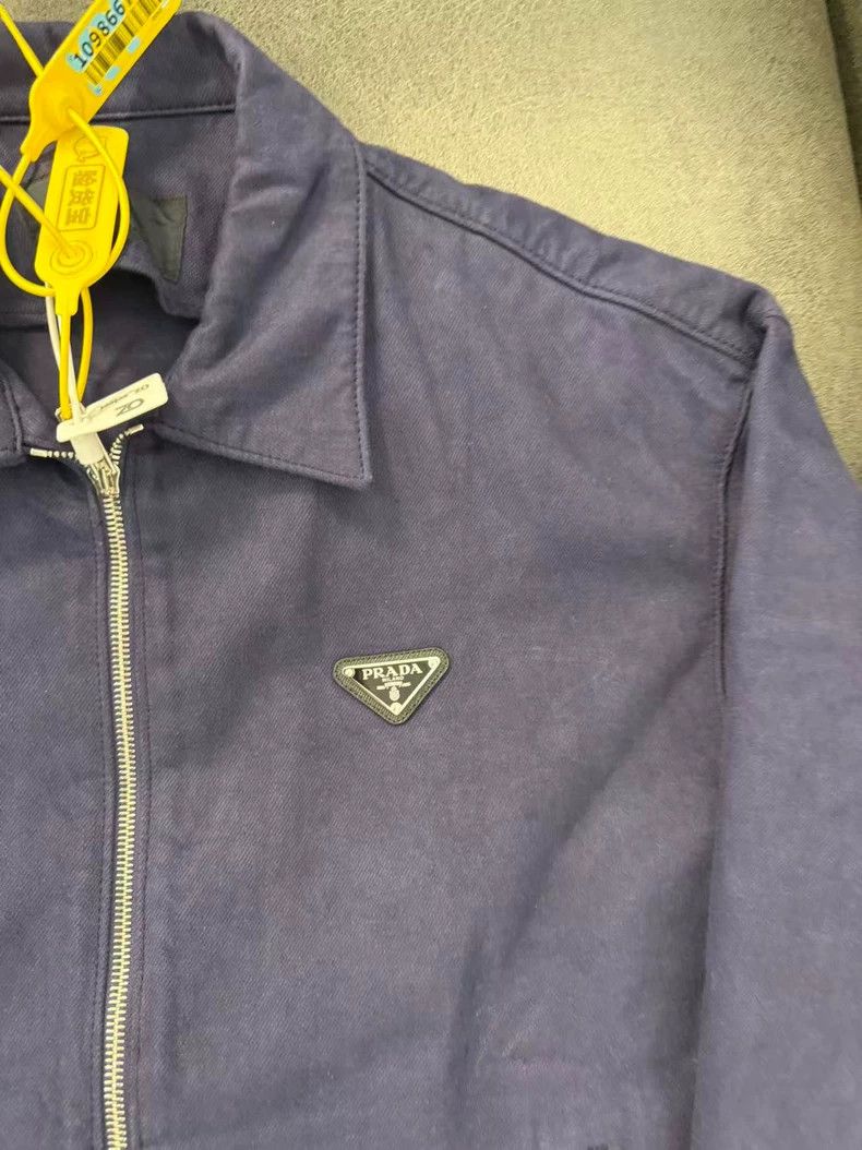 Prada Prada 25SS French blue triangle denim workwear jacket Size US S / EU 44-46 / 1 - 2 Thumbnail