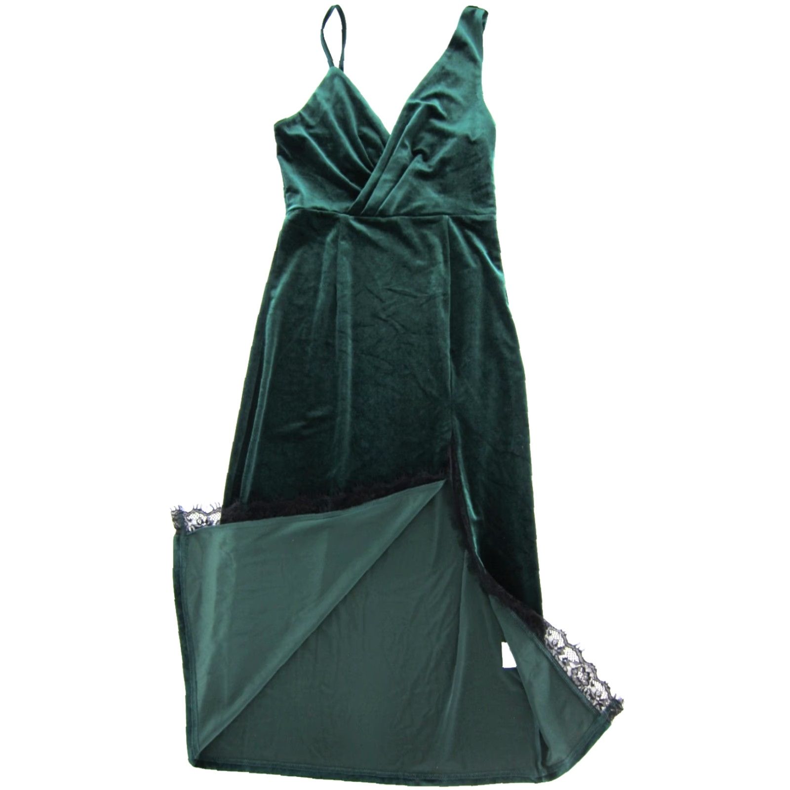 Cider Cider Emerald Green Velvet Stretch Midi Tank Dress Med Size M / US 6-8 / IT 42-44 - 5 Thumbnail