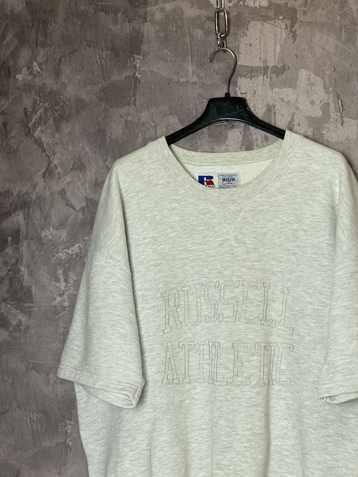 Russell Athletic × Vintage Faded Distressed Vintage Russell Athletic Grey T-Shirt sweat Size US L / EU 52-54 / 3 - 6 Thumbnail