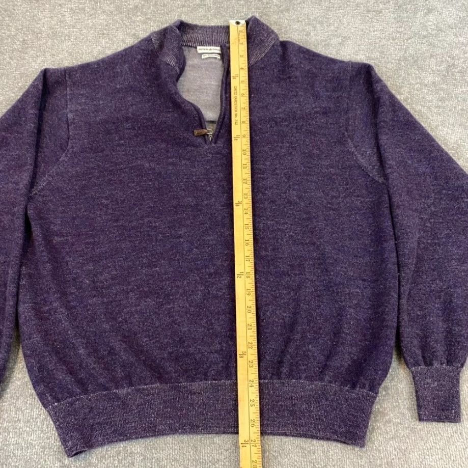 Peter Millar PETER MILLAR Sweater Mens Extra Large Purple 100% Merino Wool 1/4 Zip Pullover Size US XL / EU 56 / 4 - 3 Thumbnail