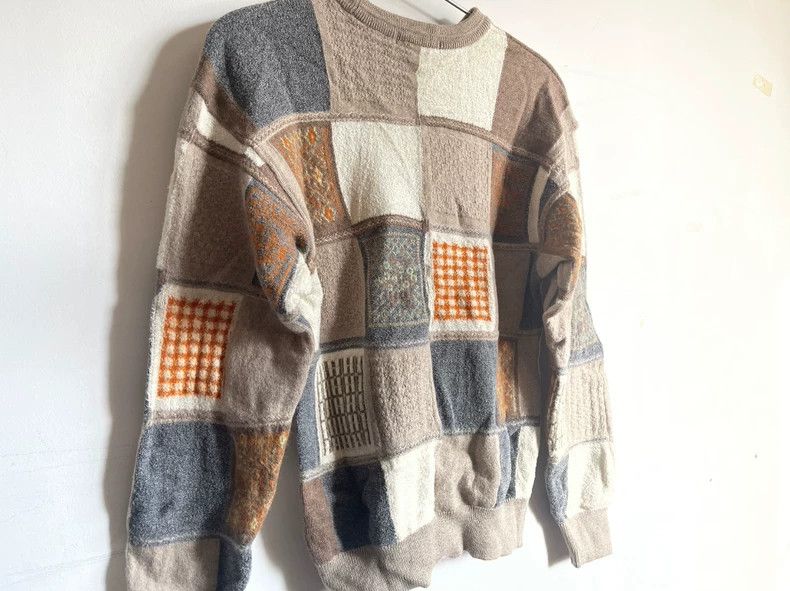 Kenzo KENZO Wool blended color block patchwork round neck long s Size S / US 4 / IT 40 - 7 Thumbnail