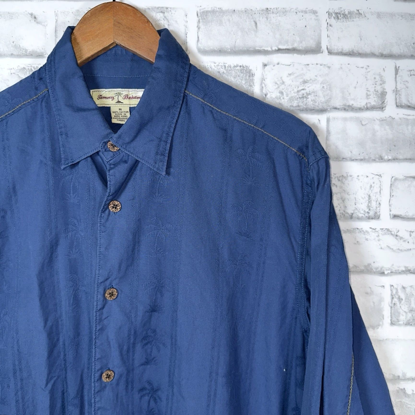 Tommy Bahama TOMMY BAHAMA Blue Long Sleeve Palm Tree Print Button-Up Shirt Mens Size M Size US M / EU 48-50 / 2 - 2 Thumbnail