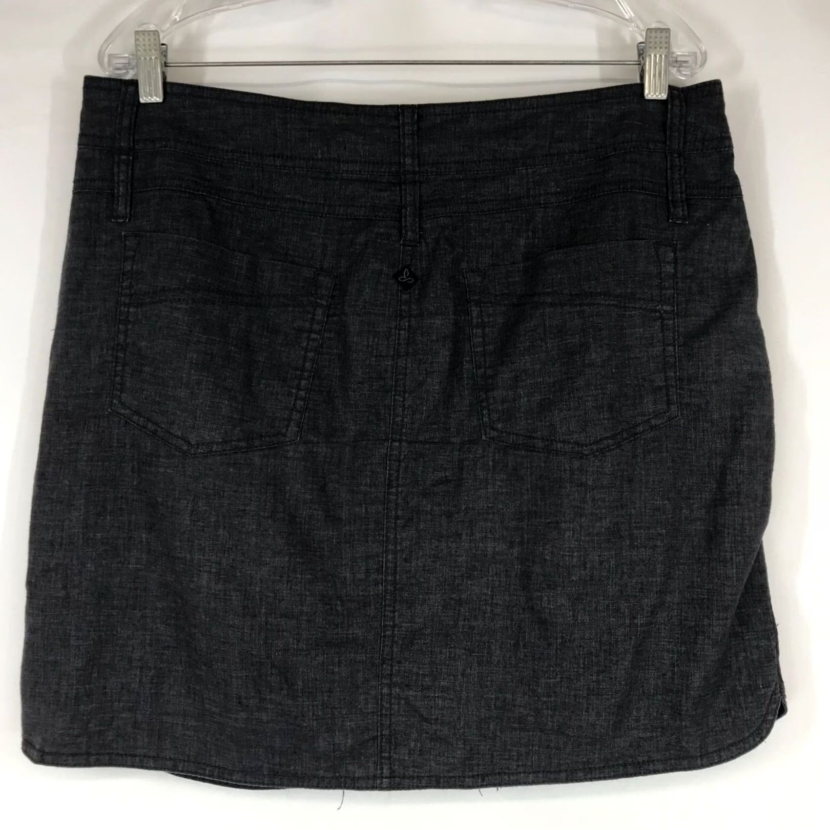 Prana prAna Women's Blue Hemp Blend A-Line Skirt Size 12 Button Waist Pleated Size 34" / US 12 / IT 48 - 4 Thumbnail
