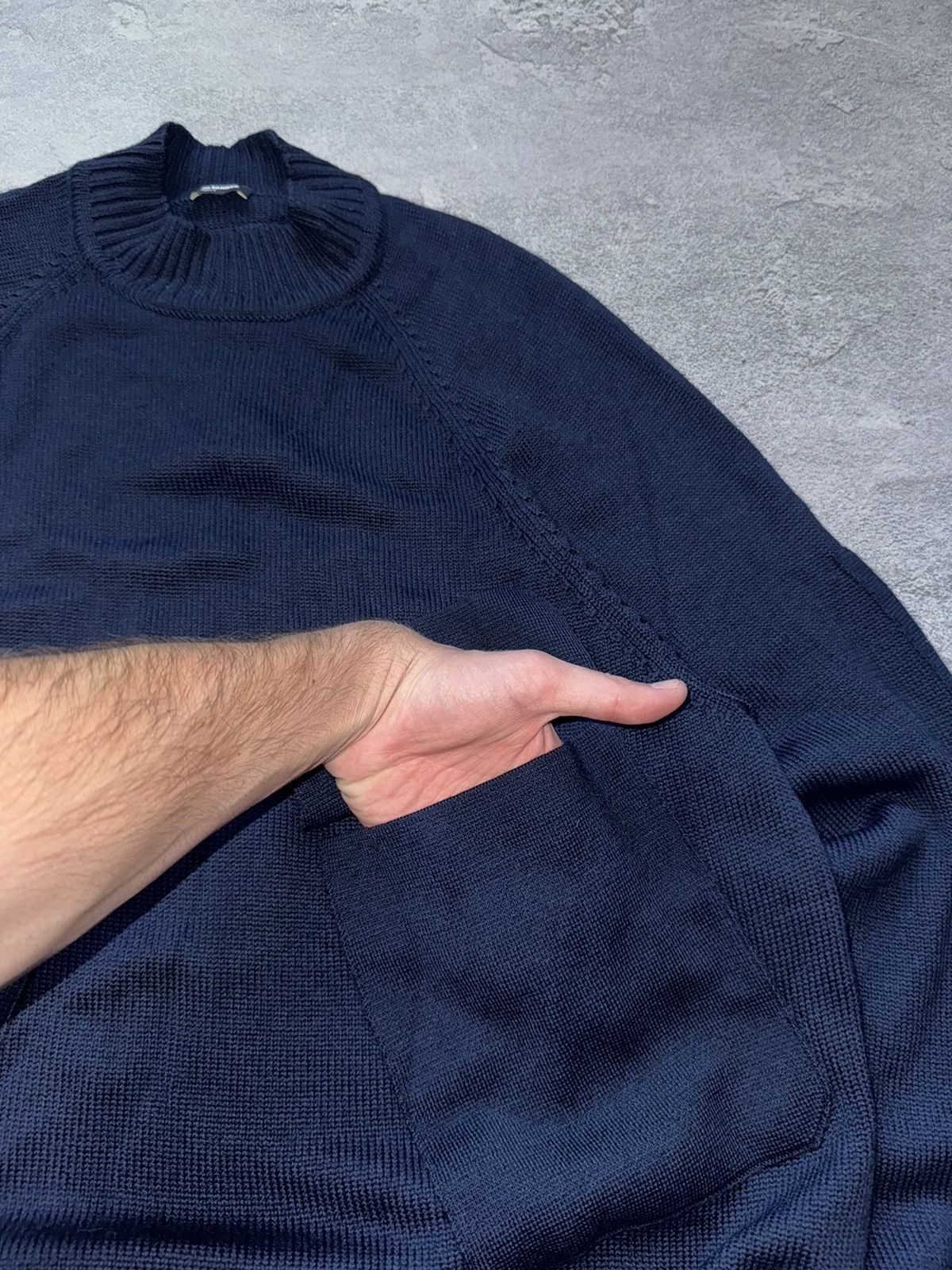 Designer × Jil Sander Jil sander navy S sweater dress knitwear relaxed jumper 00s Size S / US 4 / IT 40 - 5 Thumbnail