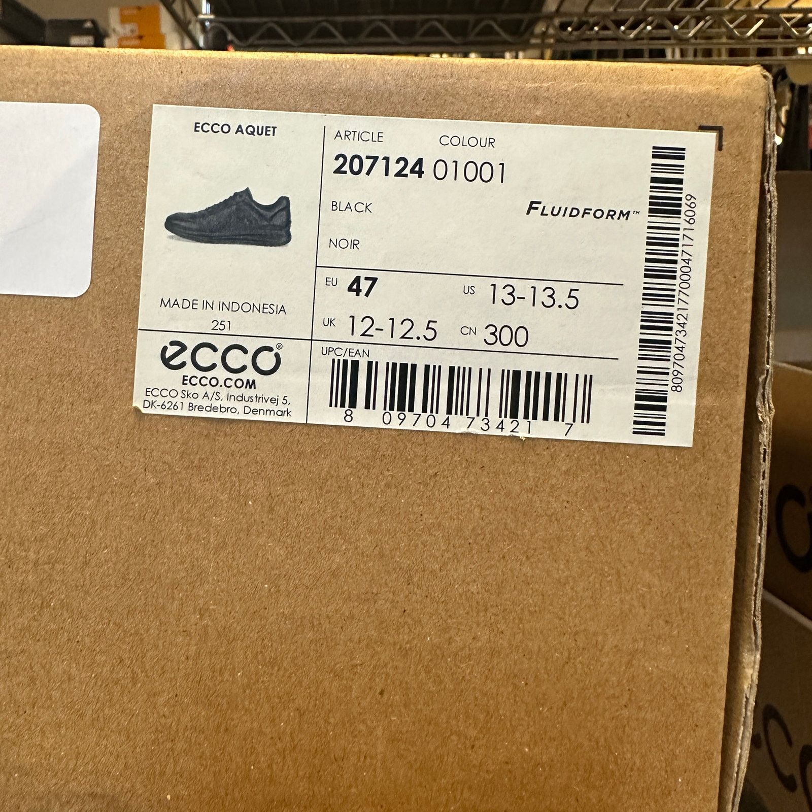Ecco ECCO MEN'S 47 AQUET LEATHER SHOE BLACK NIB 20712401001 Size US 15 / EU 48 - 7 Thumbnail