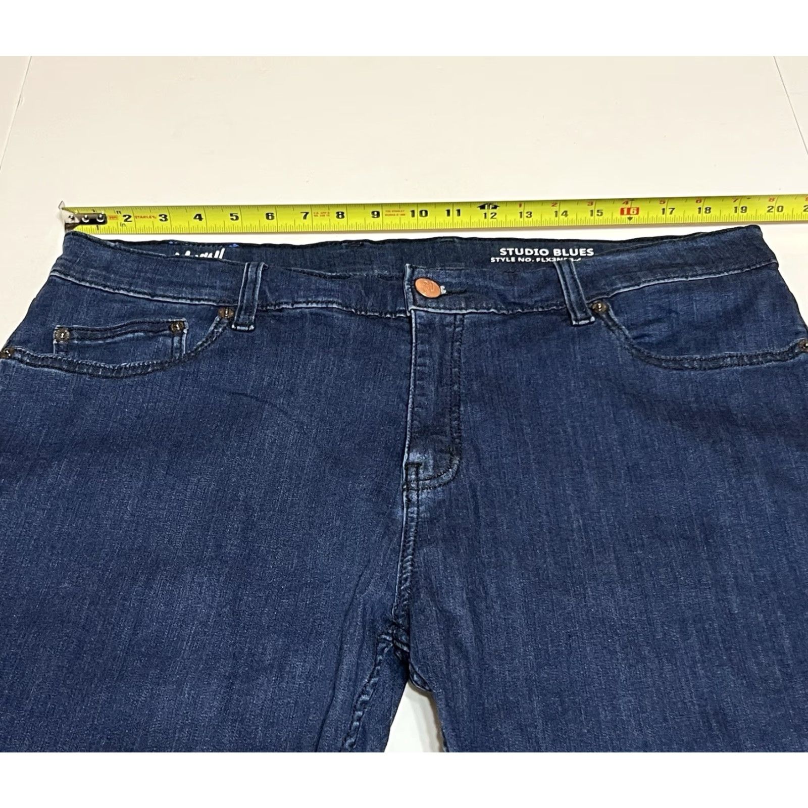 Vintage Mugsy Jeans Men’s 40x30 Blue Denim Stretch Relaxed Straight Mid Rise 5-Pocket Zip Button Mugsy Studio Blues Jeans Size US 40 / EU 56 - 3 Thumbnail