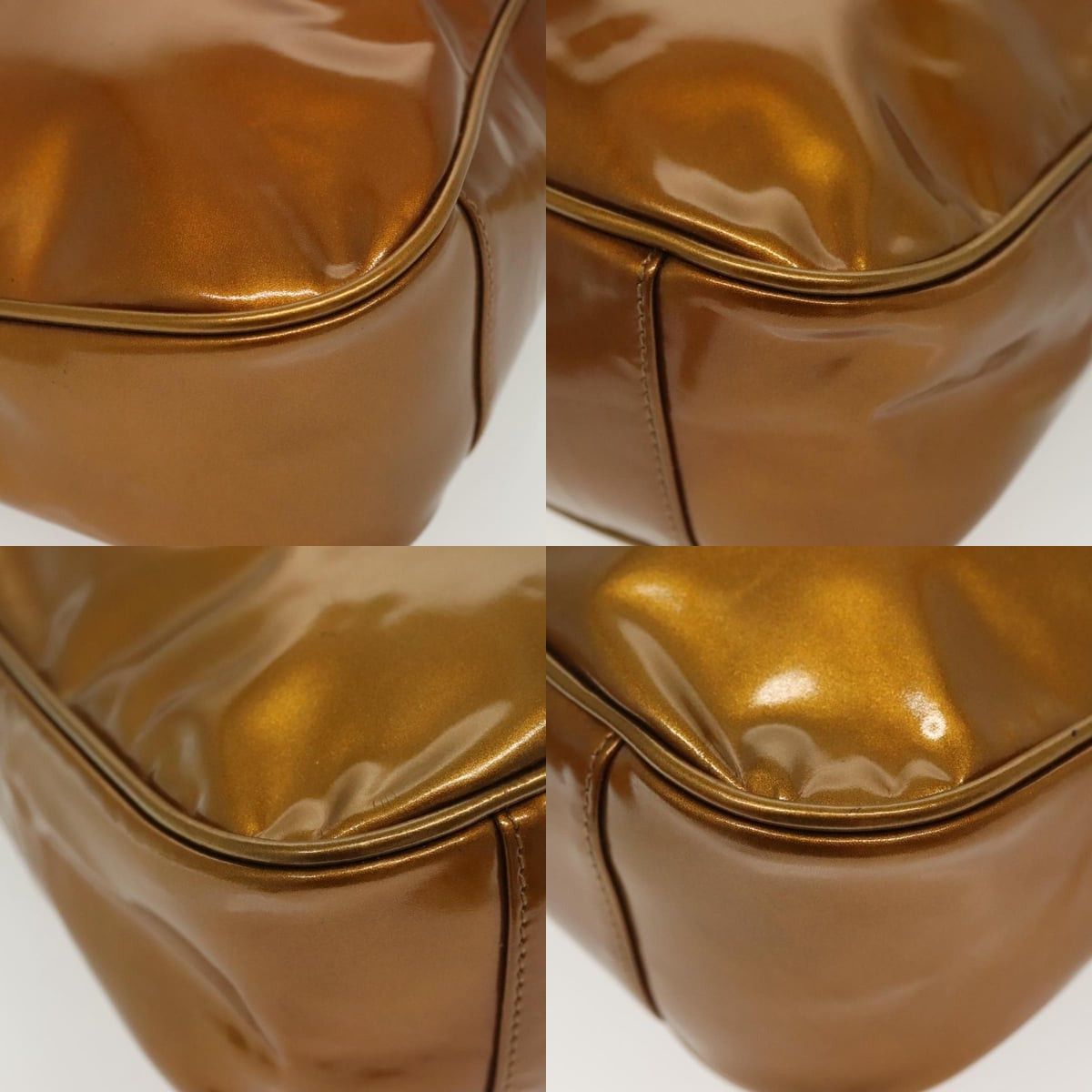 Gucci GUCCI Bamboo Hand Bag Patent Leather Gold 001 1705 001 1705 Size ONE SIZE - 10 Thumbnail