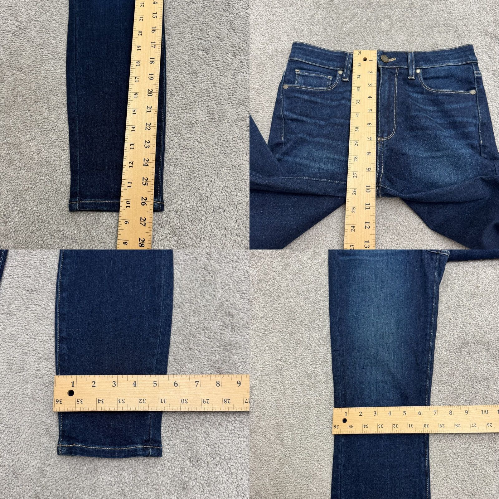 Paige Paige Hoxton Crop High Rise Skinny Jeans Womens 27 Blue Dark Wash Denim Stretch Size 27" / US 4 / IT 40 - 9 Thumbnail