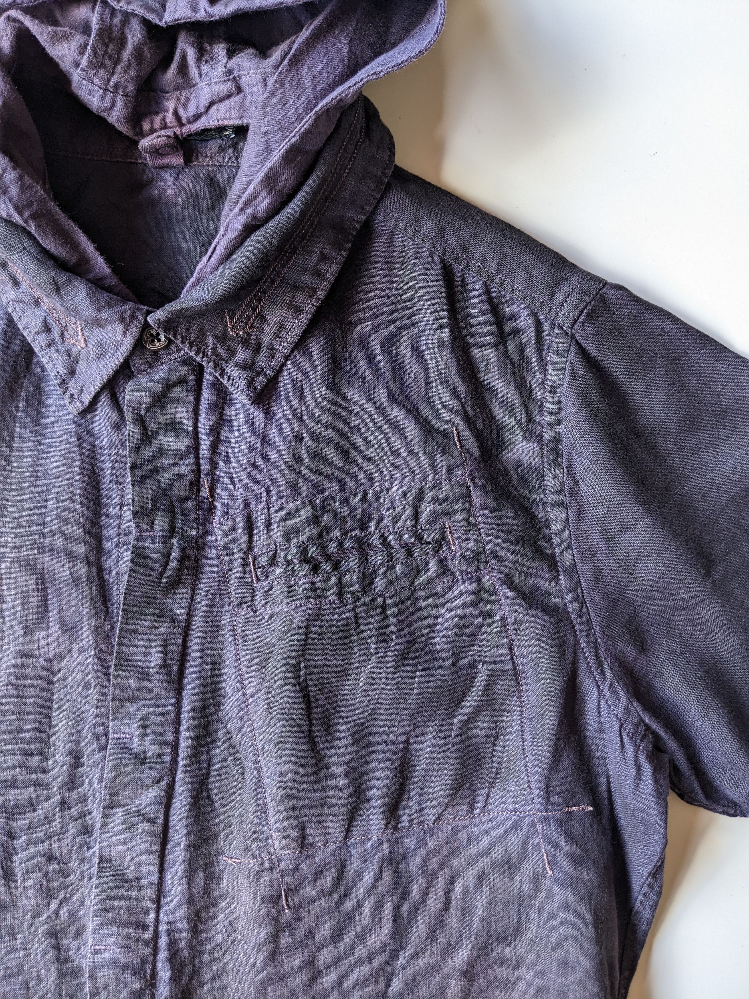 Marithe + Francois Girbaud Marithe Francois Girbaud linen hoodie punk shirt Size US M / EU 48-50 / 2 - 3 Thumbnail