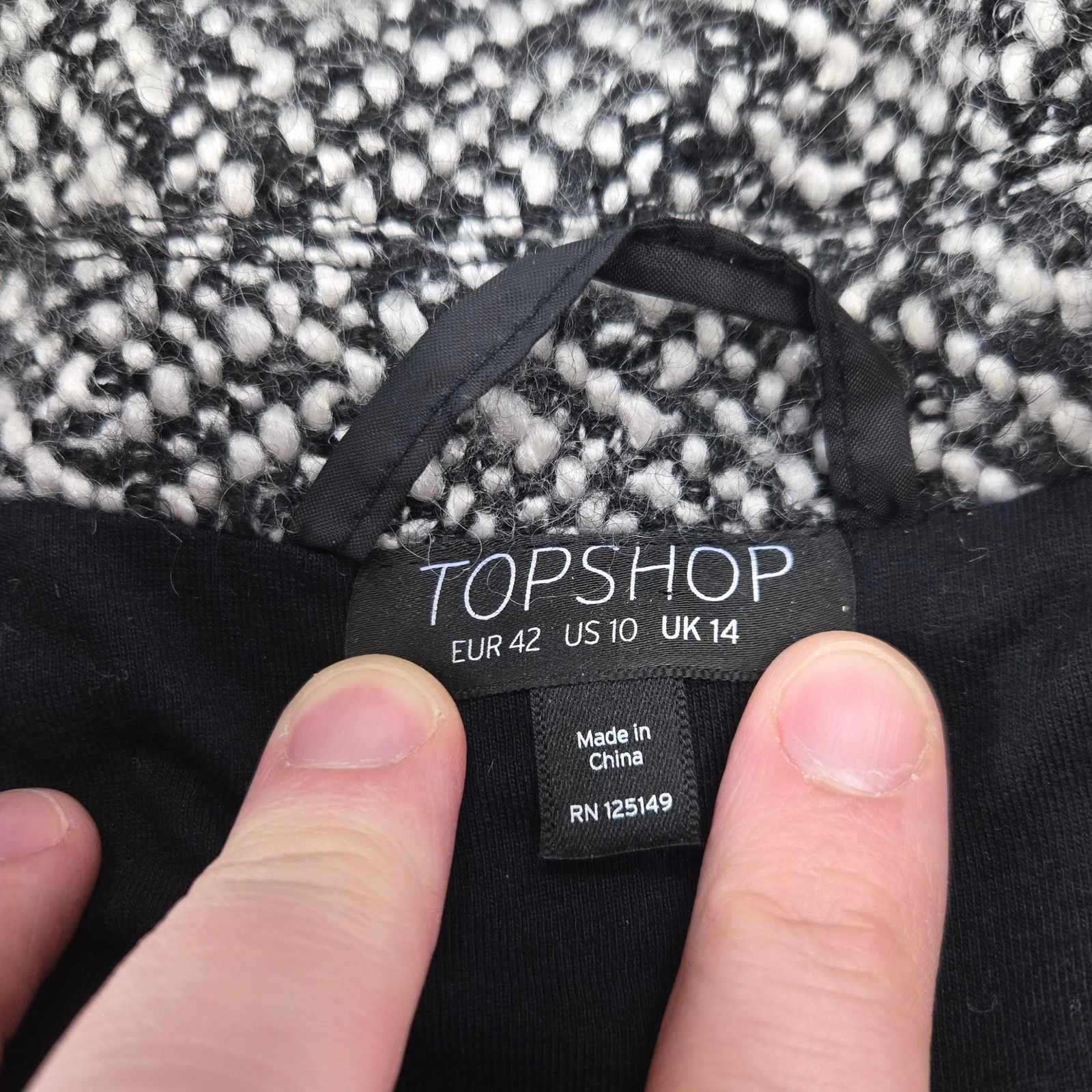 Topshop Topshop Oversized Herringbone Wool Blend Coat Size 10 Size L / US 10 / IT 46 - 8 Thumbnail