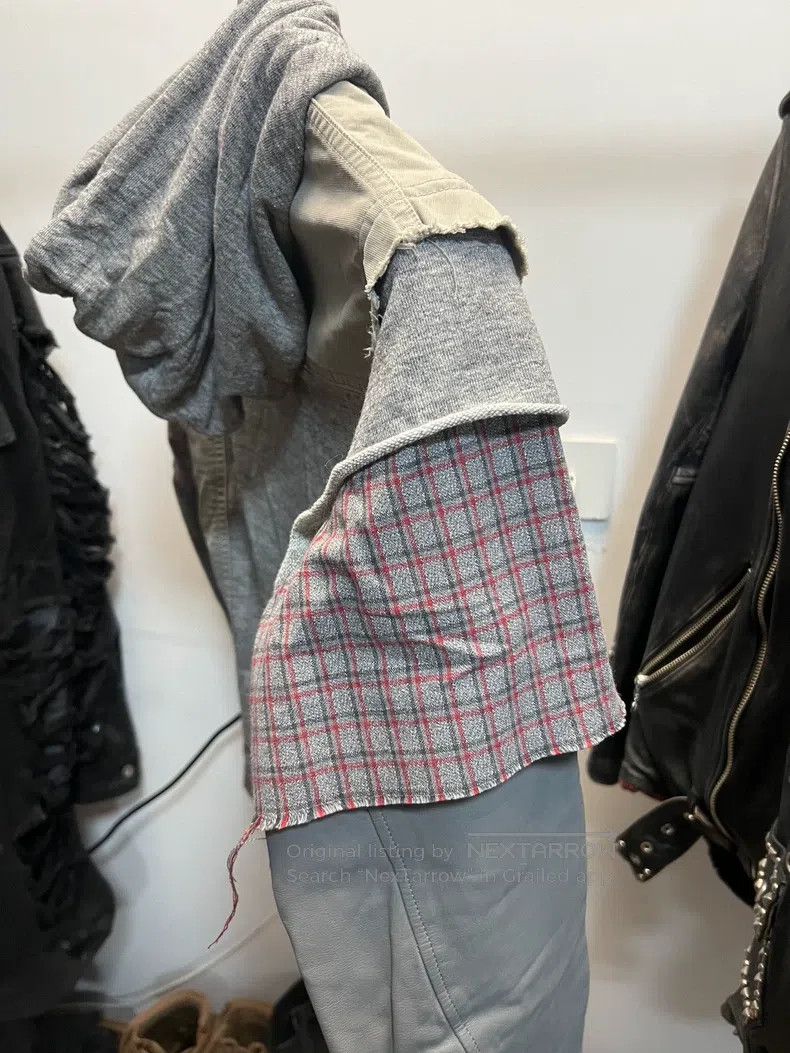 Undercover Undercover Denim destroyed patchwork leather sleeve hooded Size US L / EU 52-54 / 3 - 5 Thumbnail