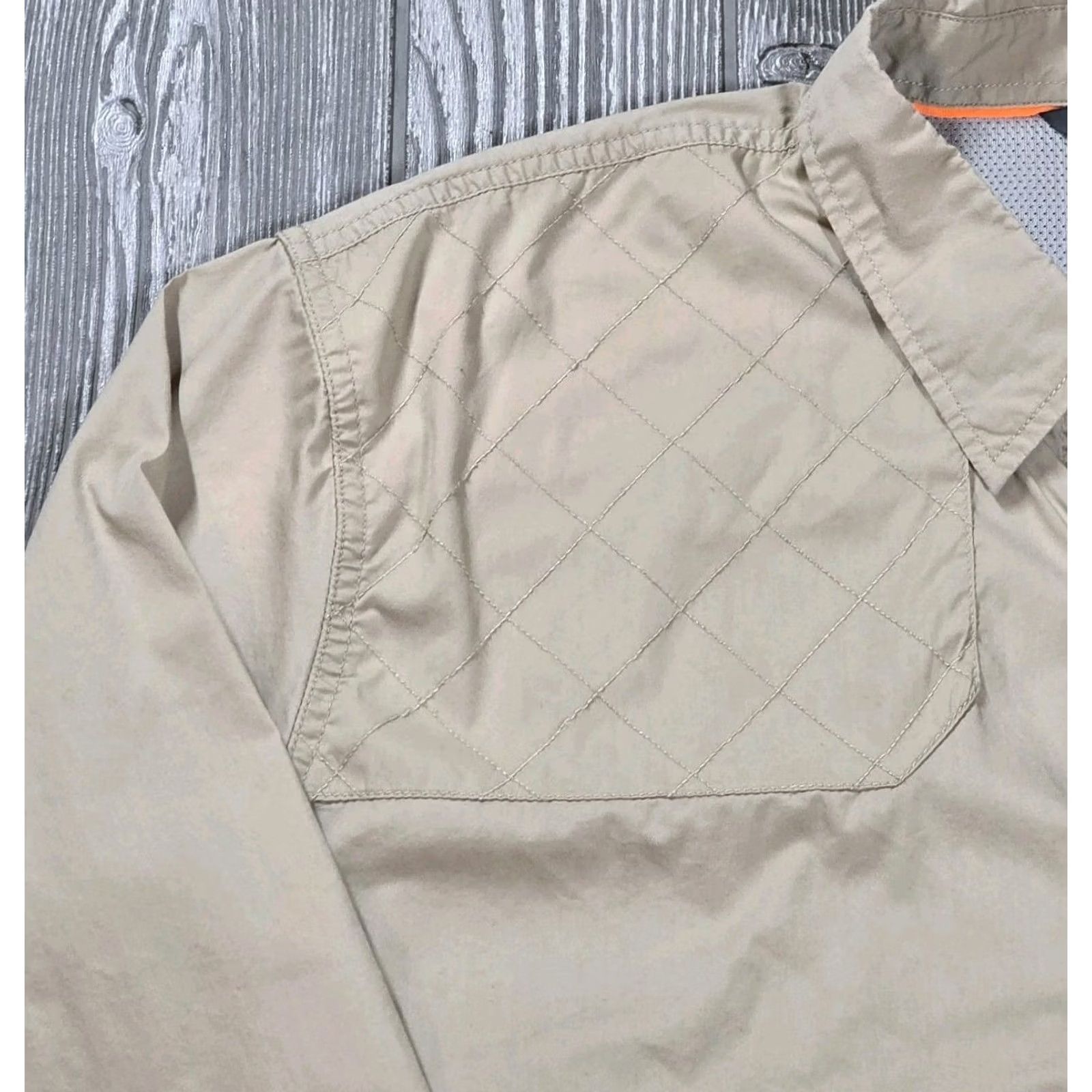 Orvis Orvis Men Featherweight Shooting Shirt XL Long Sleeve Beige Quilted Shoulder Shirt Button-Up Size US XL / EU 56 / 4 - 3 Thumbnail