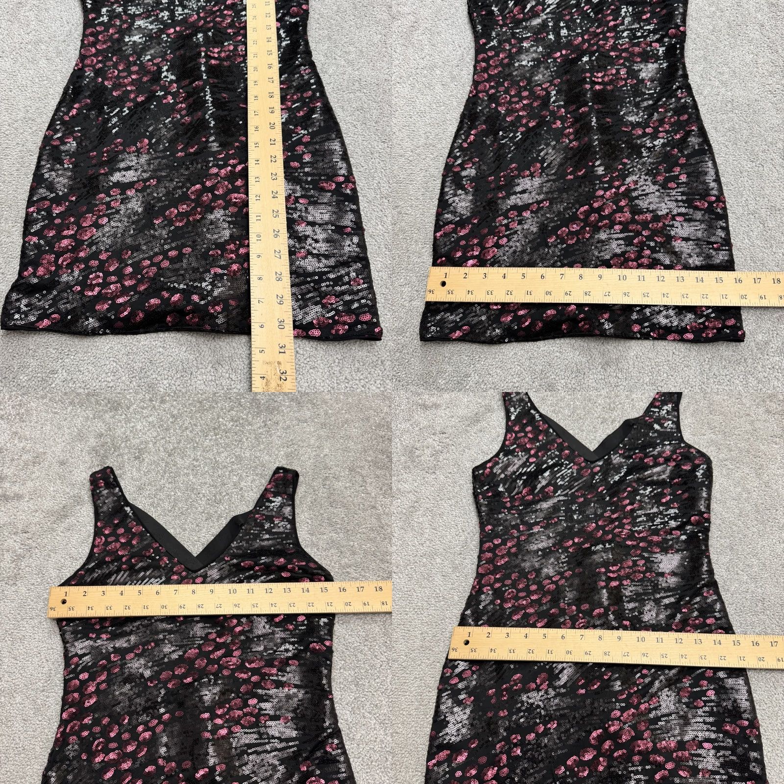 Superdry ASTR The Label Sequin Embellished Bodycon Mini Dress Womens Medium Pink Silver Size XS / US 0-2 / IT 36-38 - 8 Thumbnail