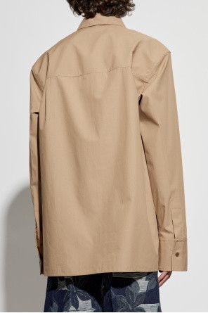 Gucci o1la5ras0426 Embossed Cotton Poplin Shirt in Beige Size US M / EU 48-50 / 2 - 4 Thumbnail