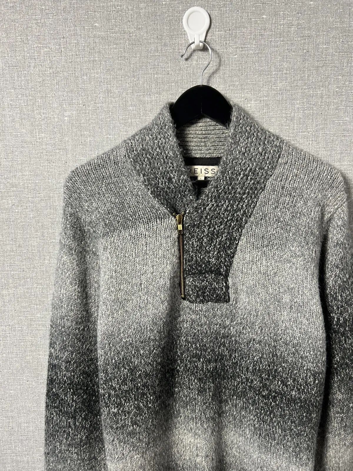 Reiss Reiss Men’s Knitted Jumper Sweater With Designer Collar Size US L / EU 52-54 / 3 - 2 Thumbnail