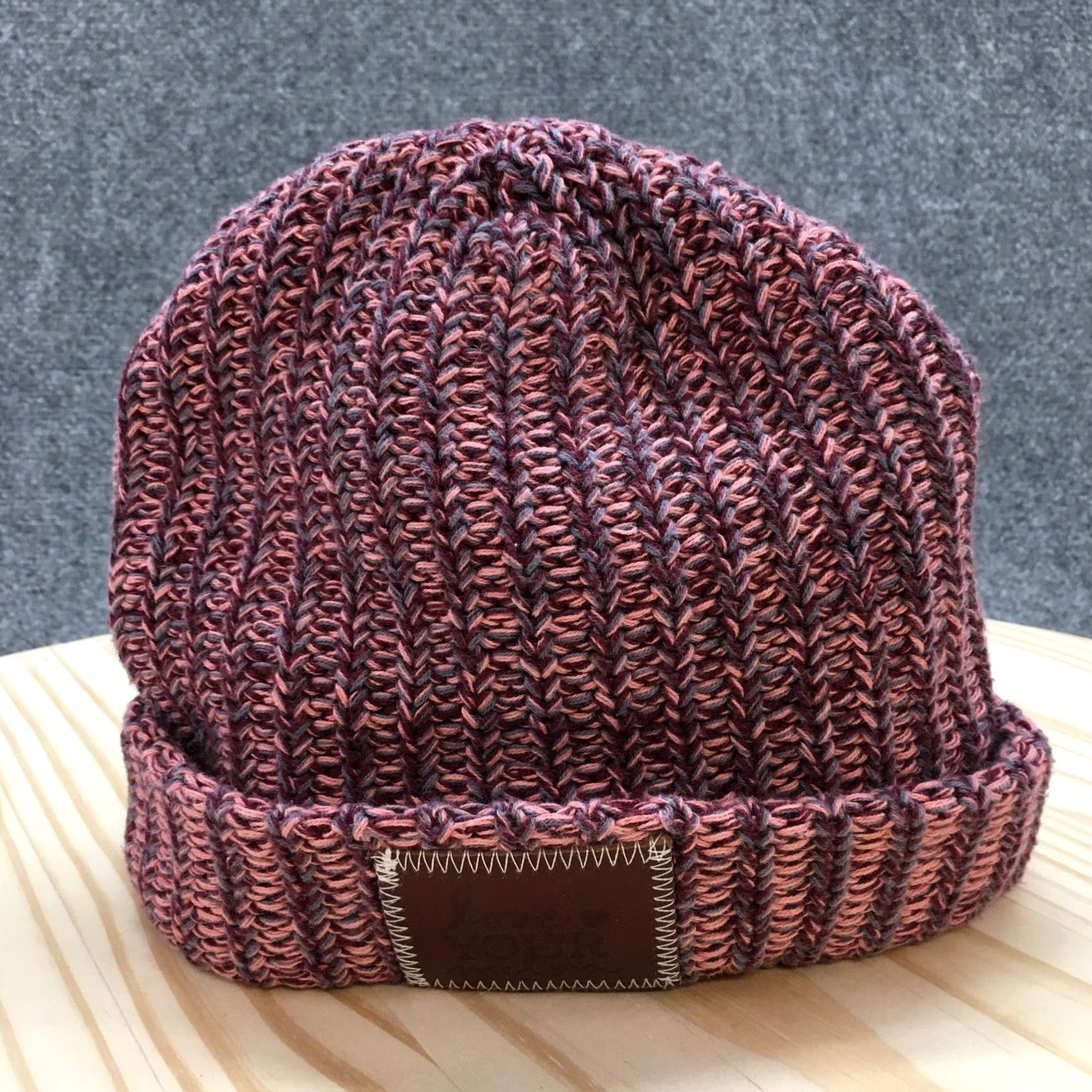 Vintage Love Your Melon Cuffed Winter Beanie Hat Women Pink Mesh Knit One Size Adjustable Size ONE SIZE - 2 Thumbnail