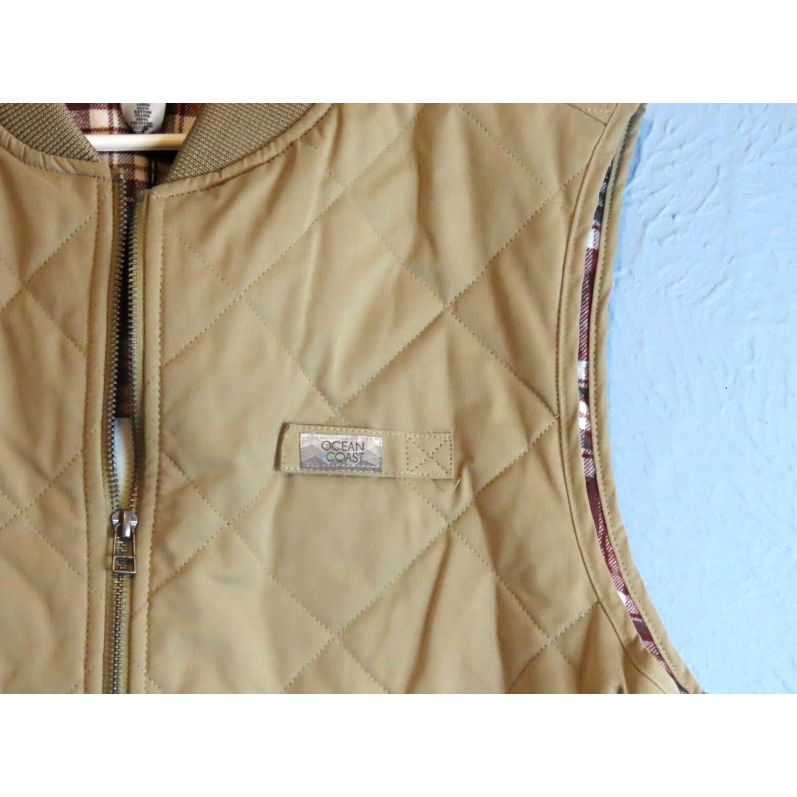 Vintage Ocean and Coast Vest M Lined Flannel NWT Ocean and Coast Rugged Tan Brown Puffer Medium Men Vest Lined Cotton Blend Big & Tall M Child? Size US M / EU 48-50 / 2 - 2 Thumbnail