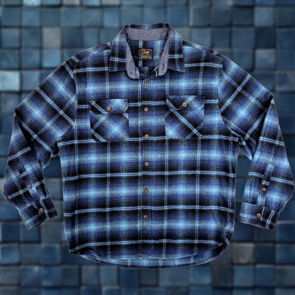 Vintage JACHS Heritage Heavyweight Flannel Shirt Men XL Blue Plaid Cotton Outdoor EUC Shirt Size US XL / EU 56 / 4 - 1 Thumbnail