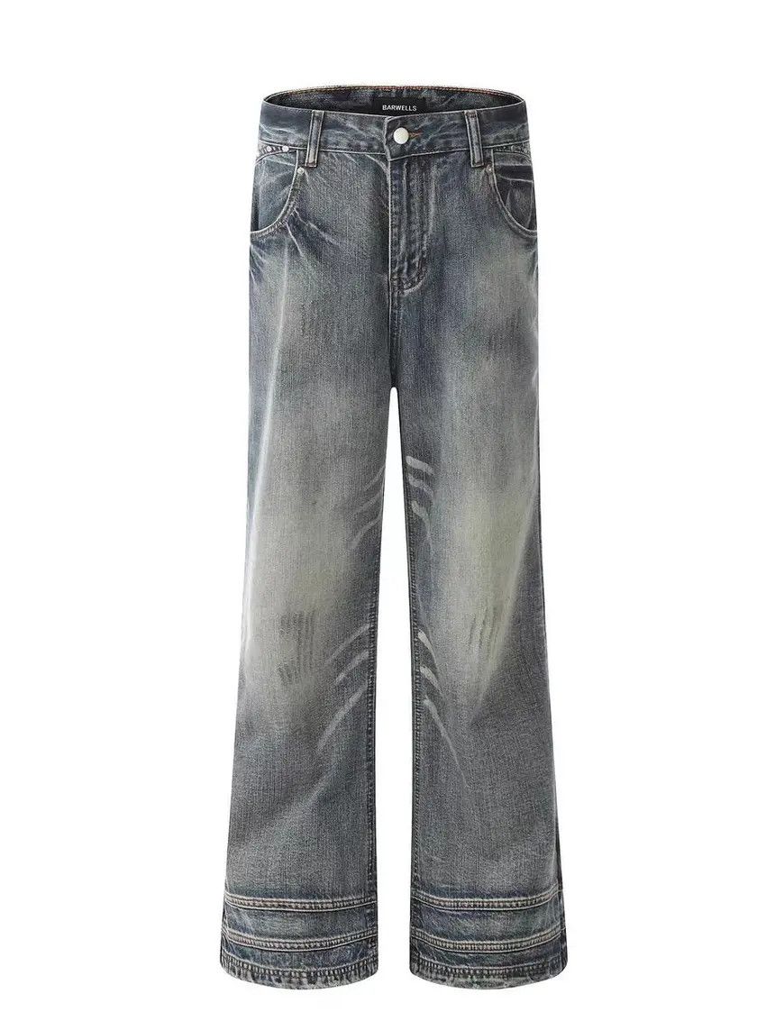 Designer × Japanese Brand Faded Blue Washed and Aged Baggy Jeans Size US 32 / EU 48 - 4 Thumbnail