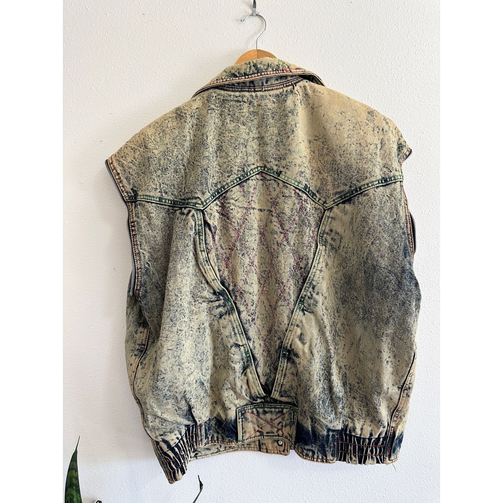 Vintage 80’s Acid Wash & Leather Convertible Moto Jacket Size US M / EU 48-50 / 2 - 9 Thumbnail