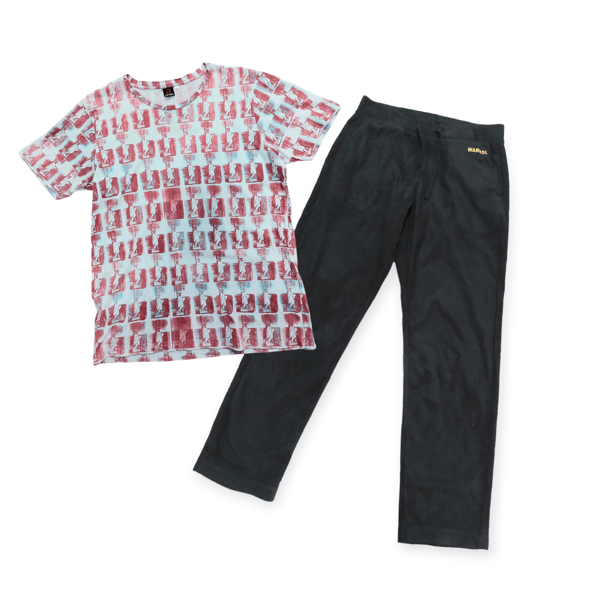 Andy Warhol Black Jogger Pants /State of Liberty T-Shirt