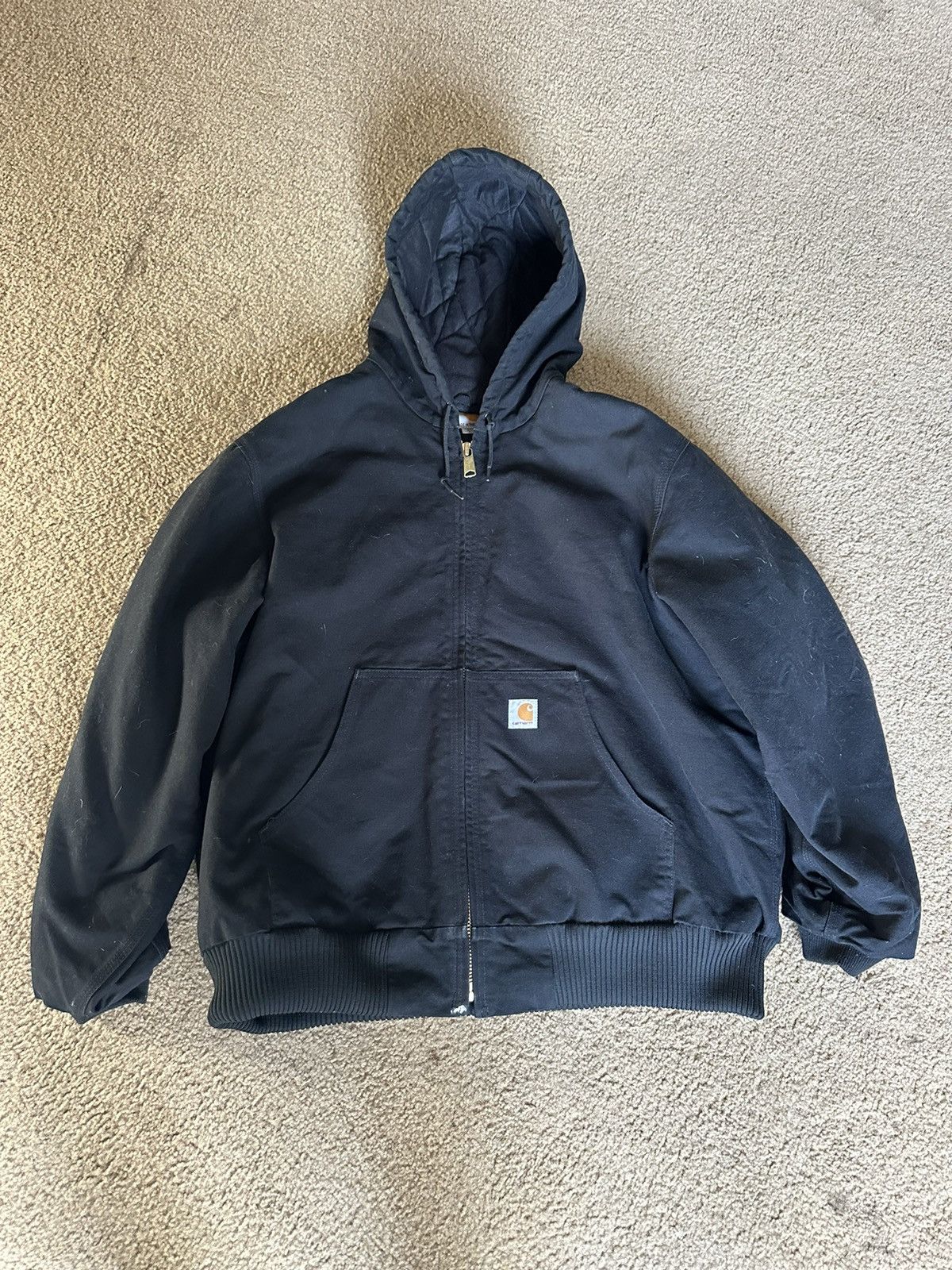 image of Carhartt Hooded Jacket in Black, Men's (Size XL)