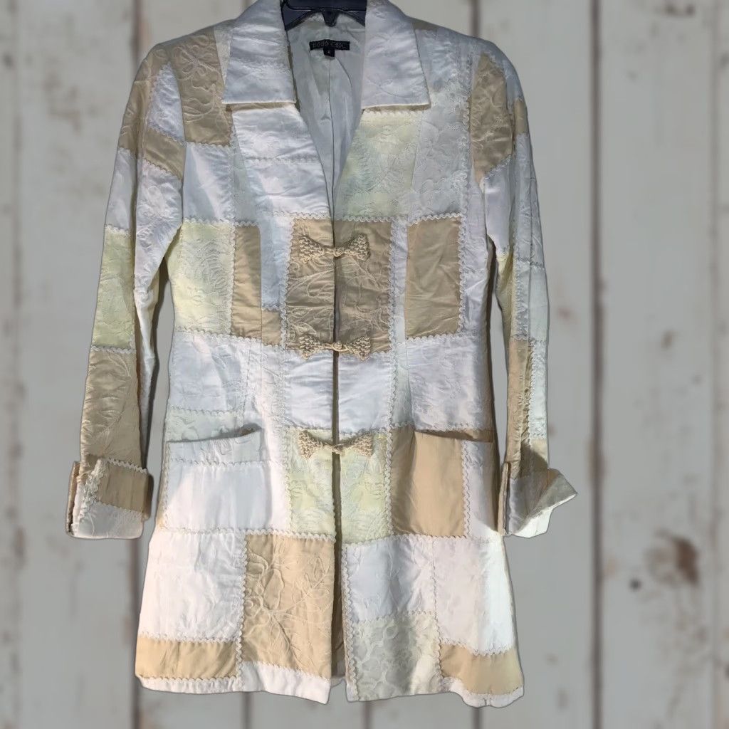 Vintage VINTAGE Boho Chic Long Jacket Women Size 6 Silk Patchwork Bohemian 90s City Fall Winter Size M / US 6-8 / IT 42-44 - 1 Thumbnail