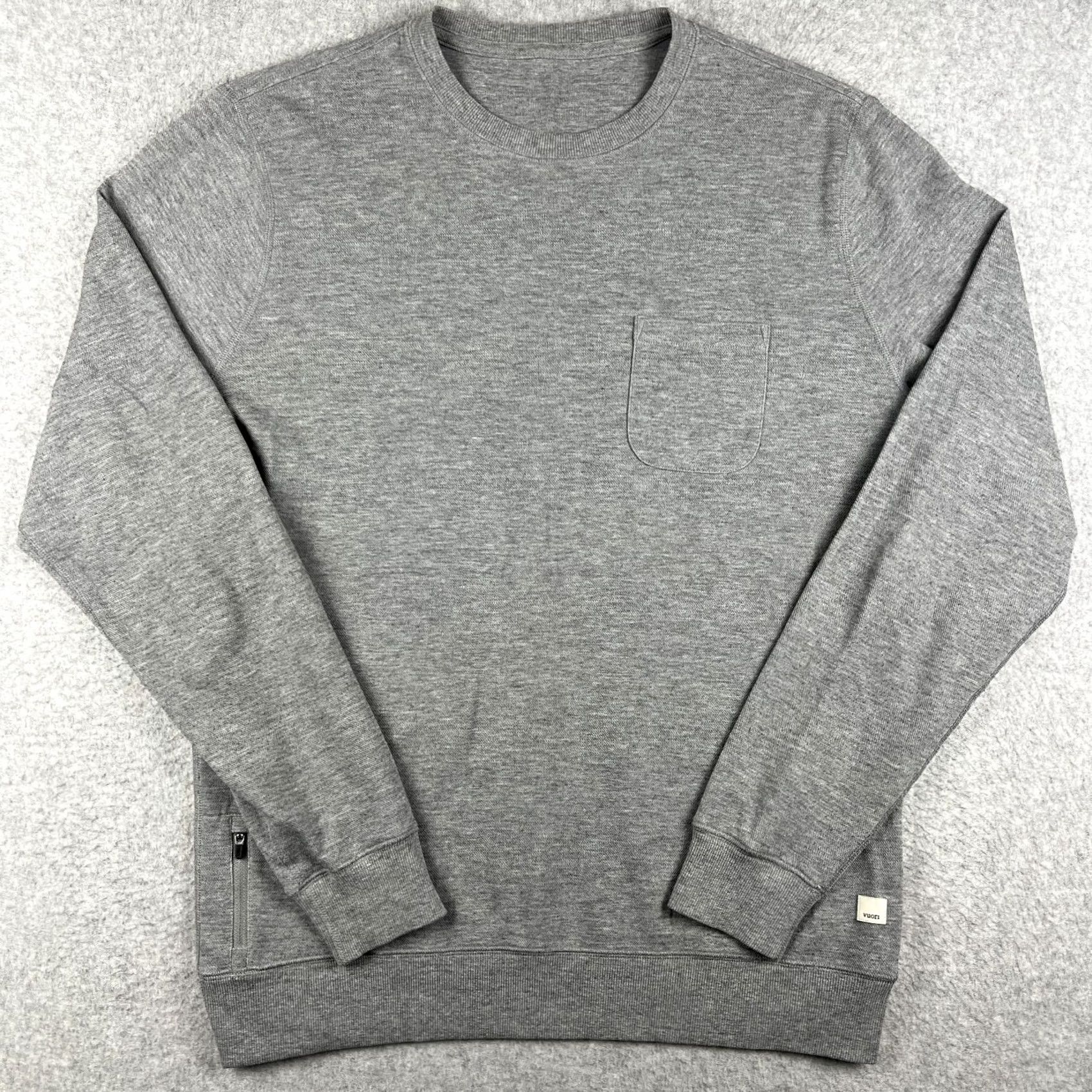 Vuori Vuori Sweatshirt Crew Large Mens Grey Stretch Pocket Cotton Pullover Jeffreys Size US L / EU 52-54 / 3 - 2 Thumbnail