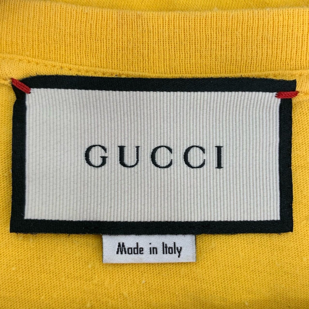 Gucci Gucci Logo Print Round-Neck Yellow Cotton Short-Sleeved T-Sh Size US S / EU 44-46 / 1 - 2 Thumbnail