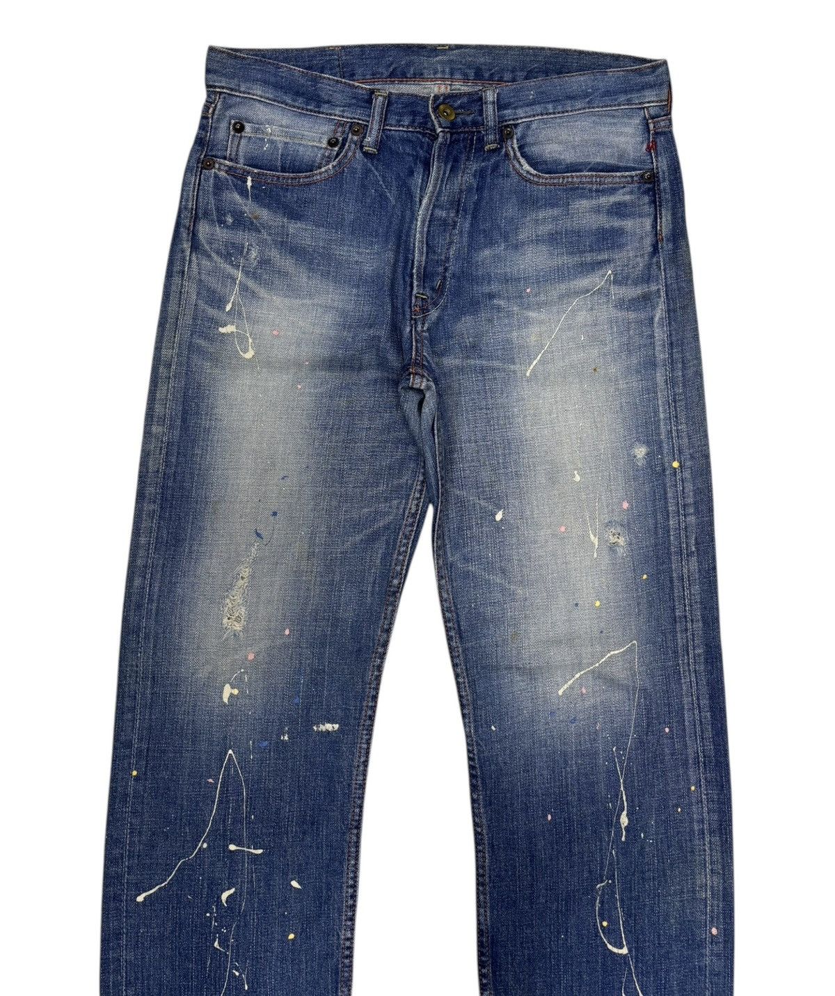 Beauty Beast × Jean VINTAGE JAPANESE BRAND B PAINTER DISTRESSED DENIM JEAN Size US 32 / EU 48 - 5 Thumbnail