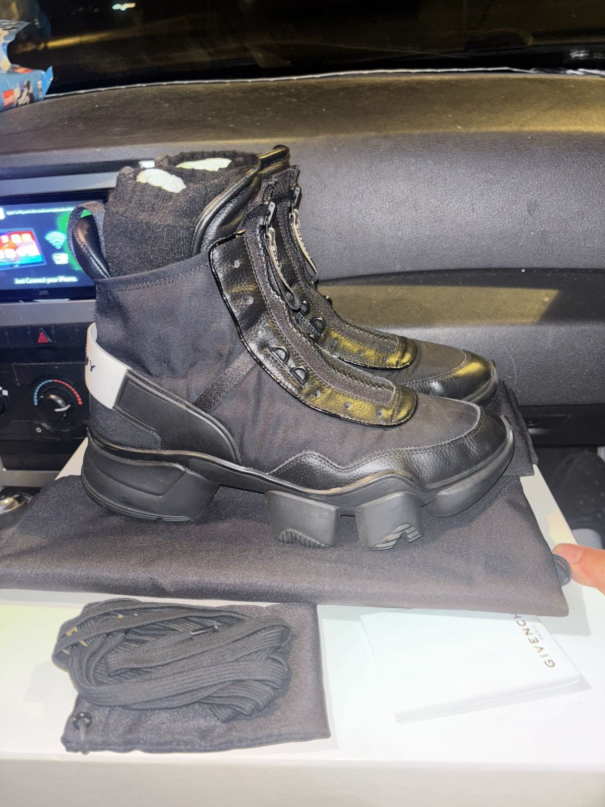 Givenchy Givenchy — JAW high sneakers in nylon and leather Size US 9.5 / EU 42-43 - 24 Thumbnail