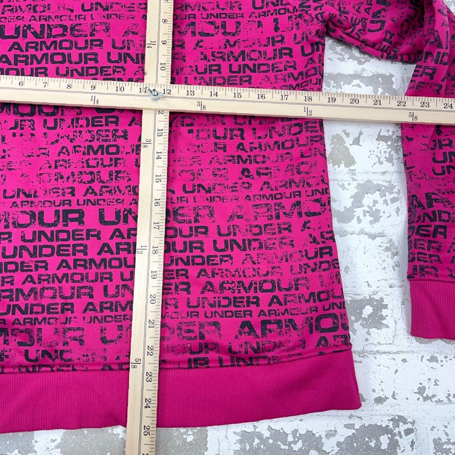 Under Armour VINTAGE Under Armour Hoodie Women Medium Pink Sweatshirt Jacket Simi Fitted AOP All Over Size M / US 6-8 / IT 42-44 - 7 Thumbnail