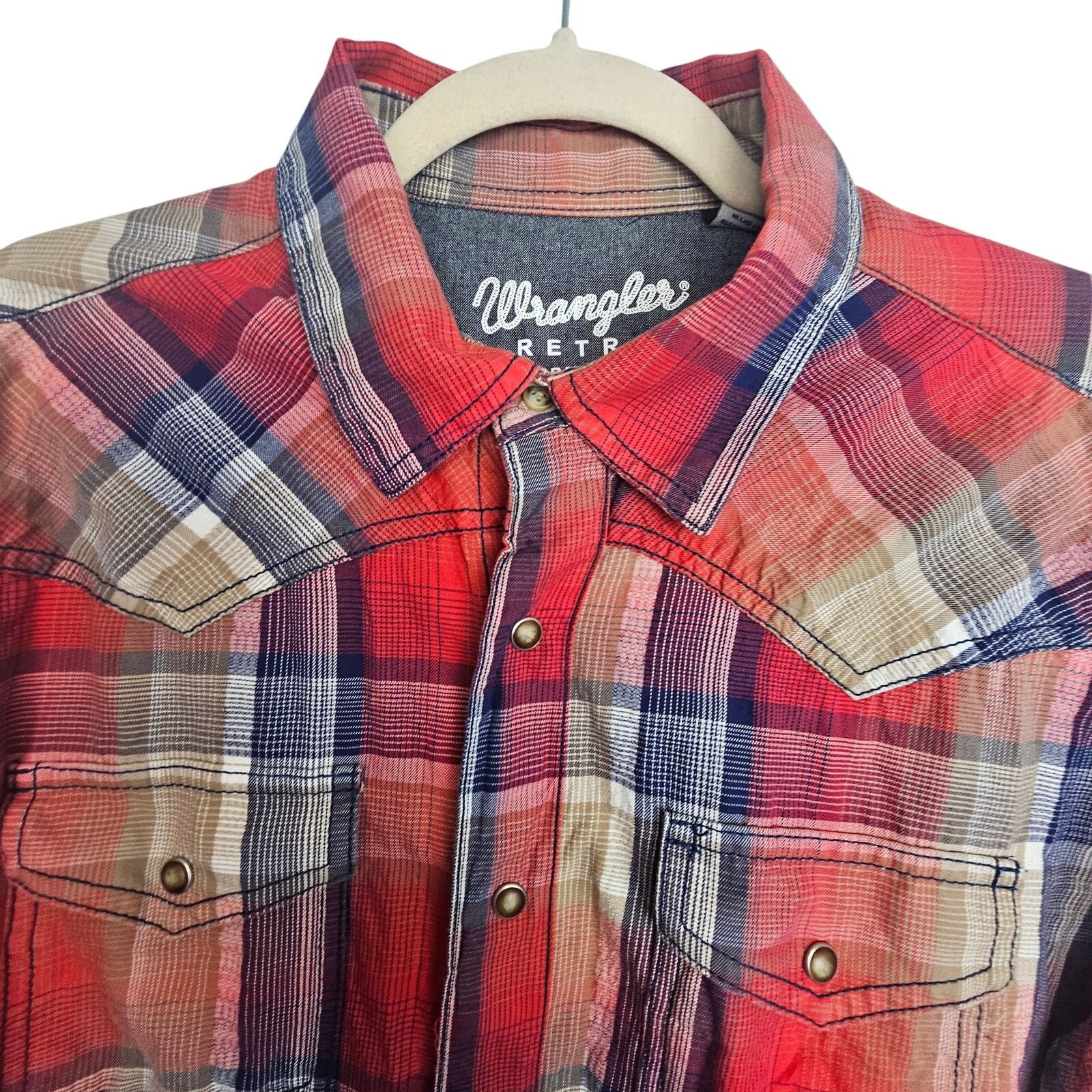 Wrangler Wrangler Retro Men Plaid Western Shirt L Snap Country Cowboy Size US L / EU 52-54 / 3 - 3 Thumbnail