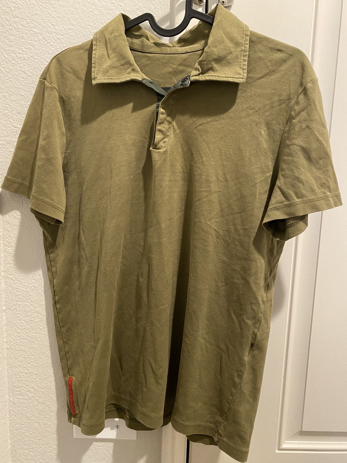 Prada × Vintage Vintage Prada olive polo shirt Size US S / EU 44-46 / 1 - 1 Thumbnail