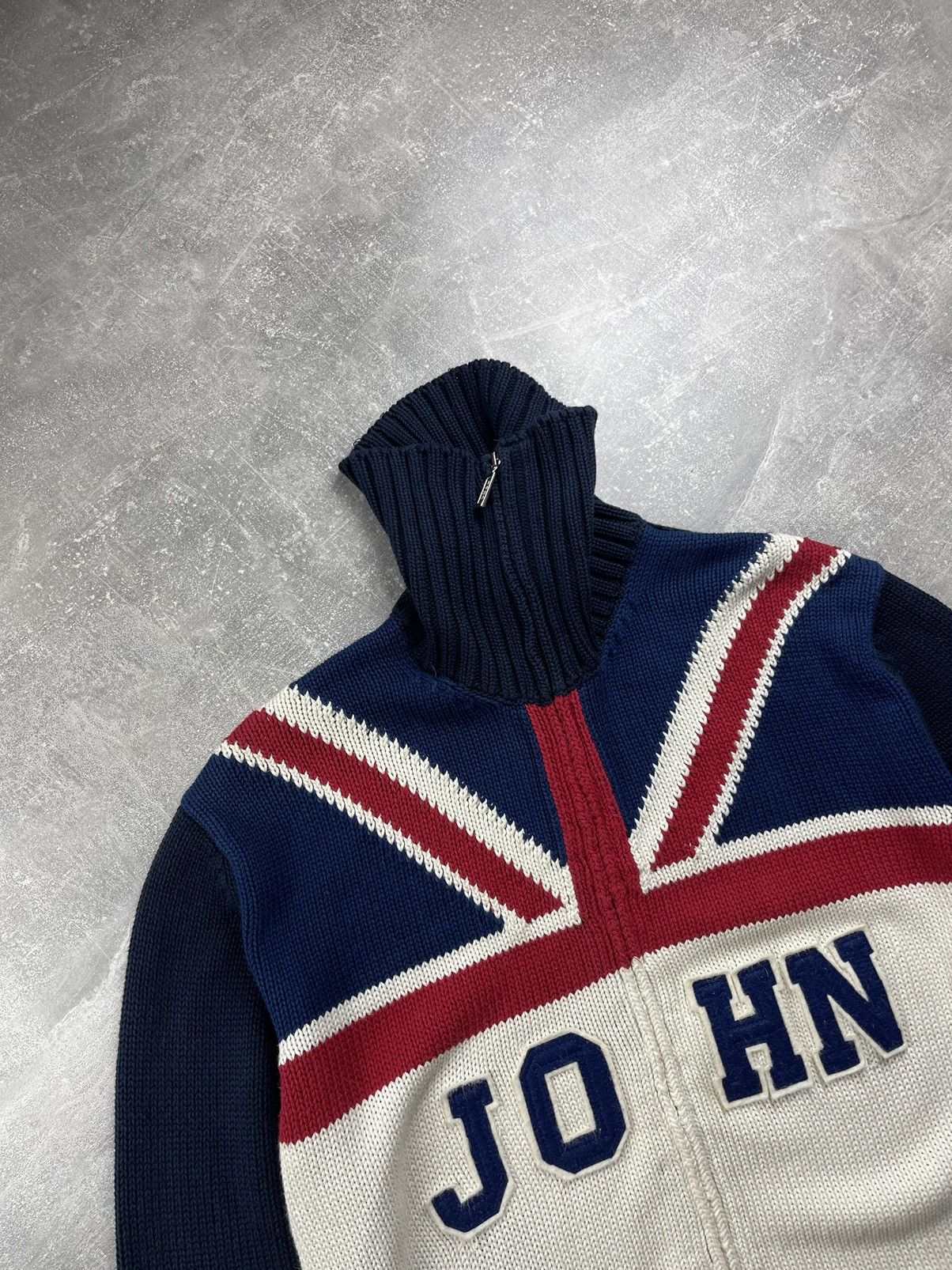 Other John by John Ashfield Union Jack Knit Half-Zip Sweater Size US L / EU 52-54 / 3 - 5 Thumbnail