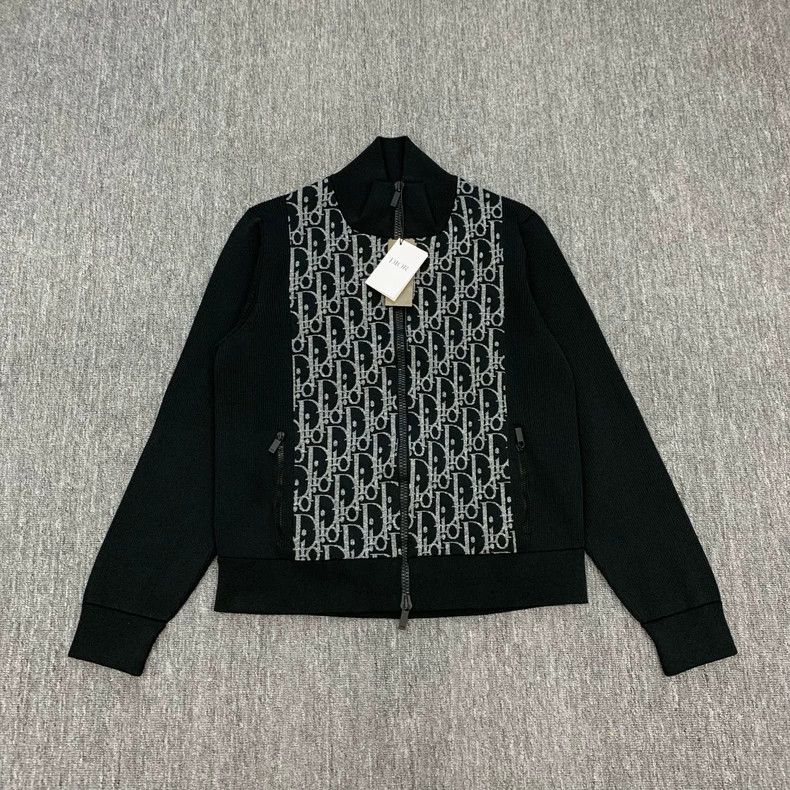 Dior Dior Black Monogram Knit Jacket Size US XXL / EU 58 / 5 - 1 Thumbnail
