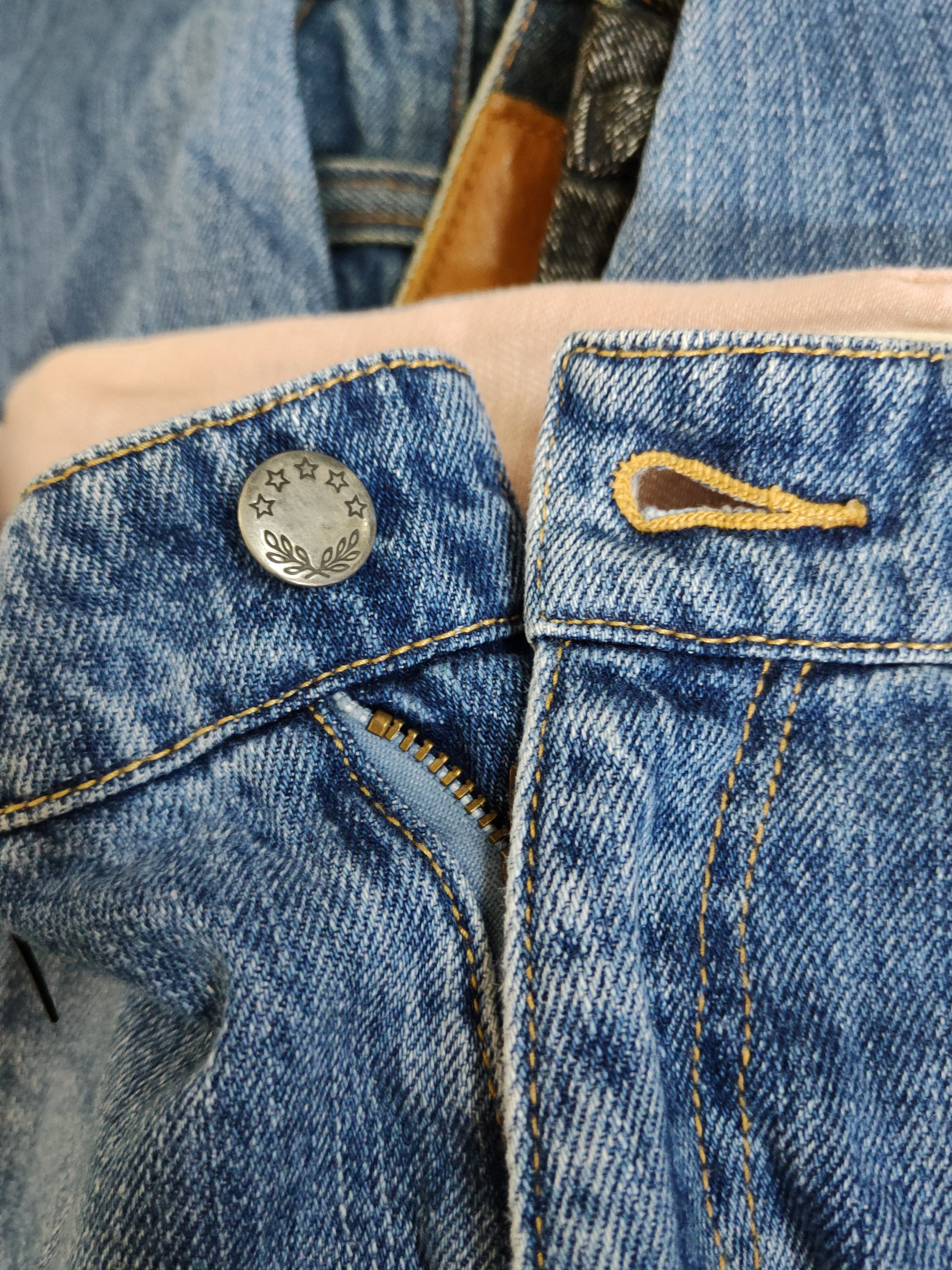 Japanese Brand × Vintage Pinc Ponc Blue Distressed Ripped Patch Jeans #1309 Size 33" - 15 Thumbnail